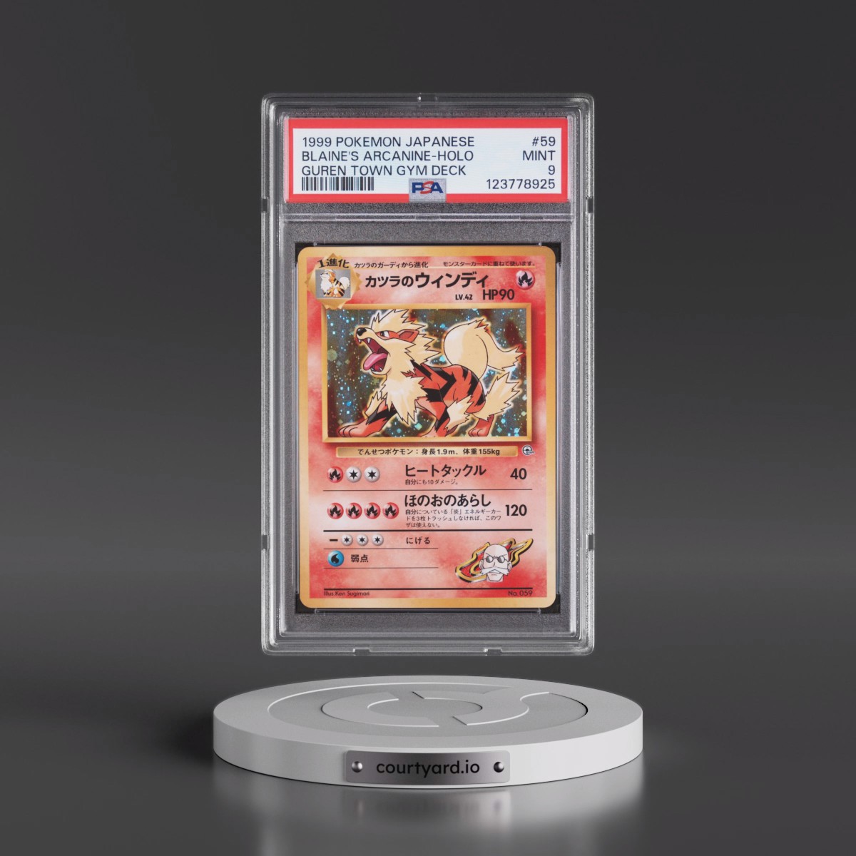 1999 Pokémon Guren Town Gym Deck #59 Blaine's Arcanine - Holo (PSA 9 MINT)
