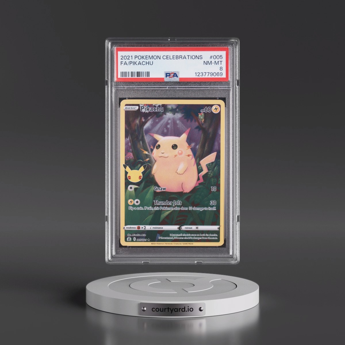 2021 Pokémon Celebrations #005 Pikachu - Full Art (PSA 8 NM-MT)