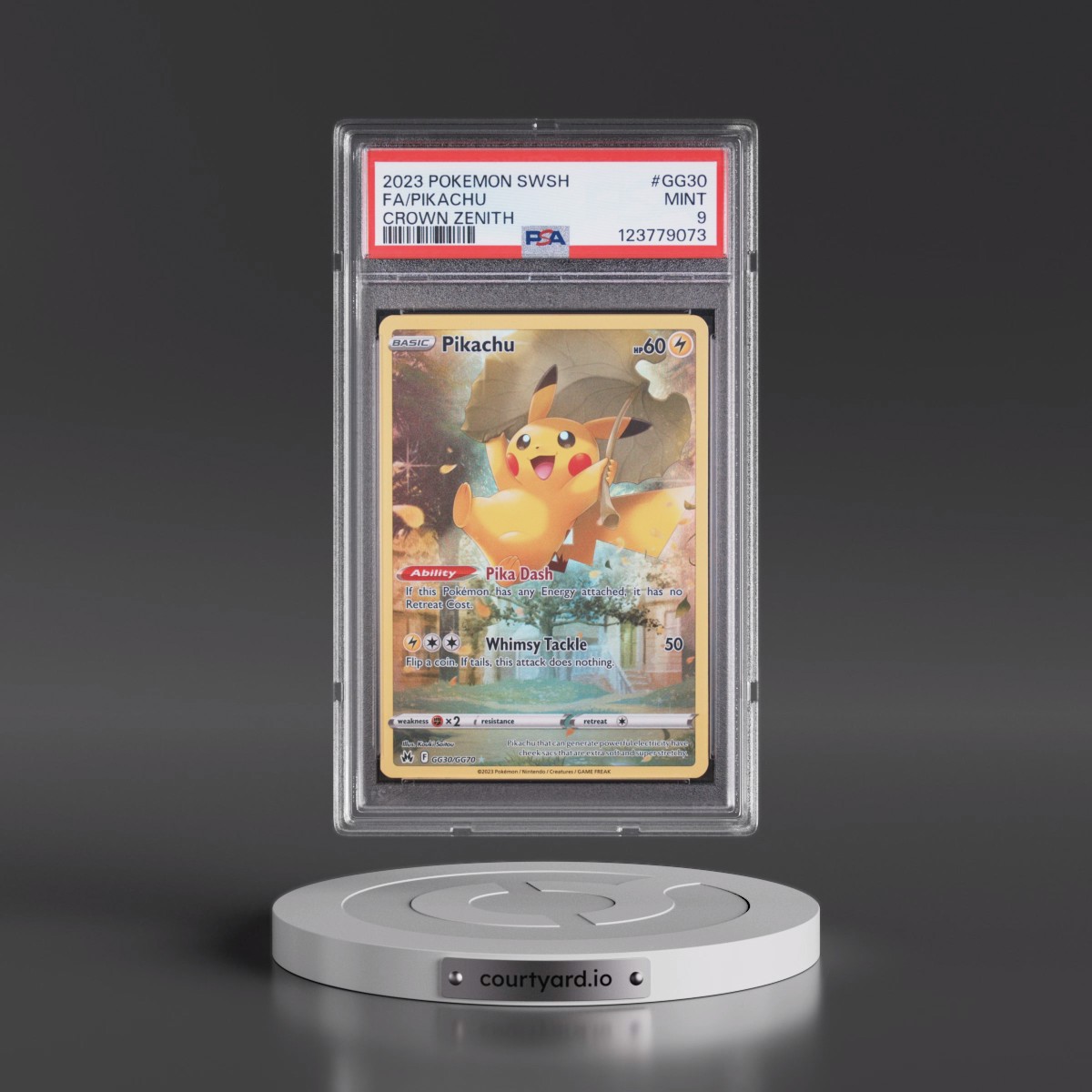 2023 Pokémon Sword and Shield Crown Zenith #GG30 Pikachu - Full Art (PSA 9 MINT)