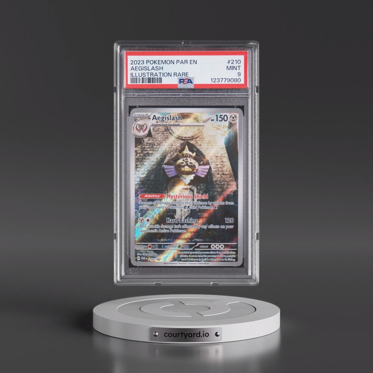 2023 Pokémon Par EN-Paradox Rift #210 Aegislash - Illustration Rare (PSA 9 MINT)