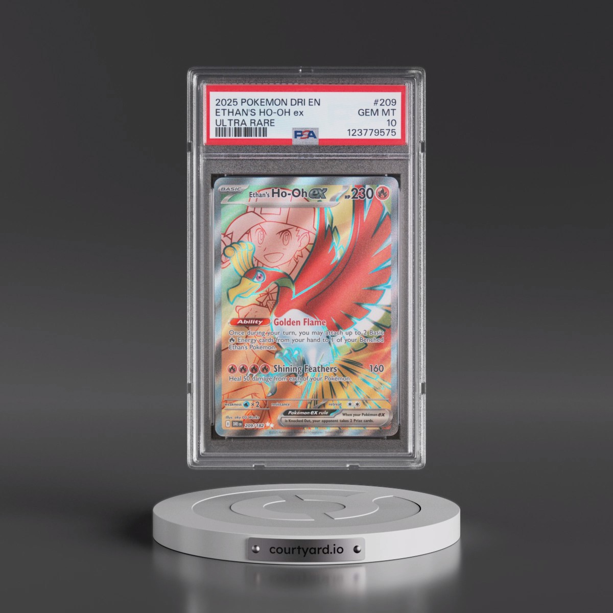 2025 Pokémon Dri EN-Destined Rivals #209 Ethan's HO-Oh EX - Holo Ultra Rare (PSA 10 GEM MINT)
