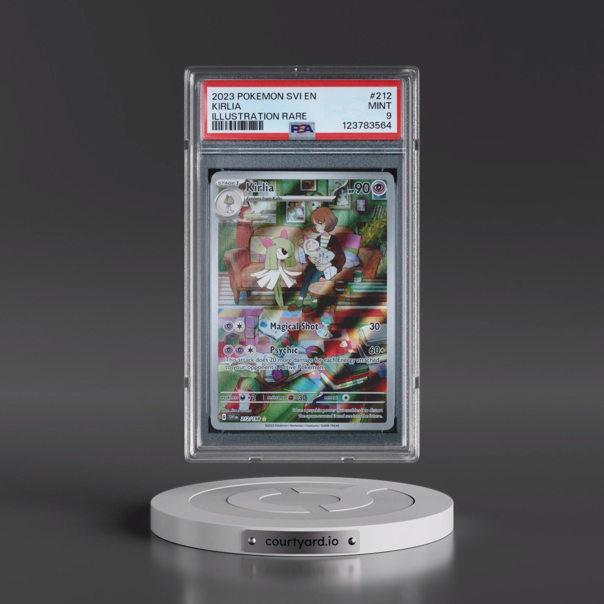 2023 Pokémon Svi EN-Scarlet & Violet #212 Kirlia - Illustration Rare (PSA 9 MINT)