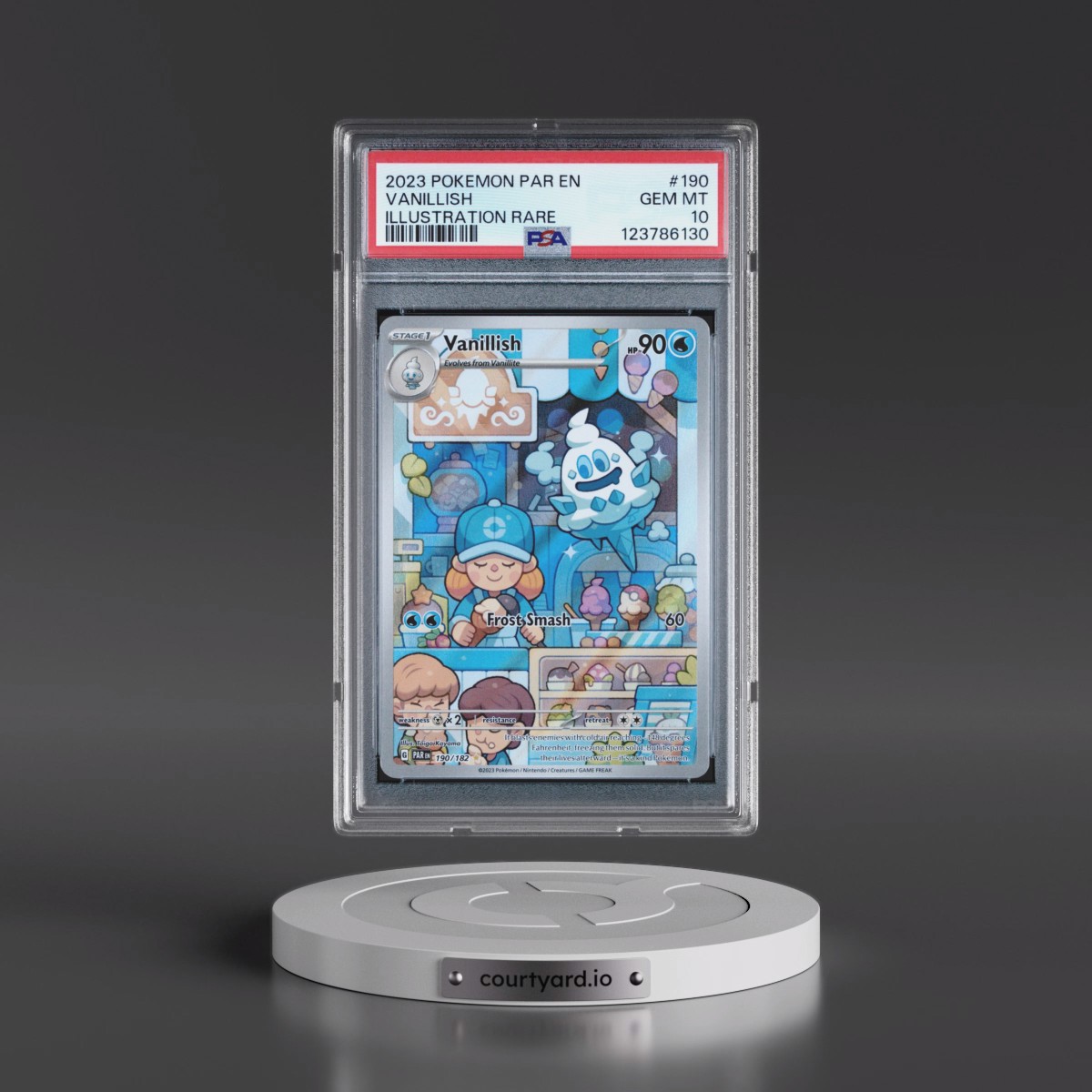2023 Pokémon Par EN-Paradox Rift #190 Vanillish - Illustration Rare (PSA 10 GEM MINT)