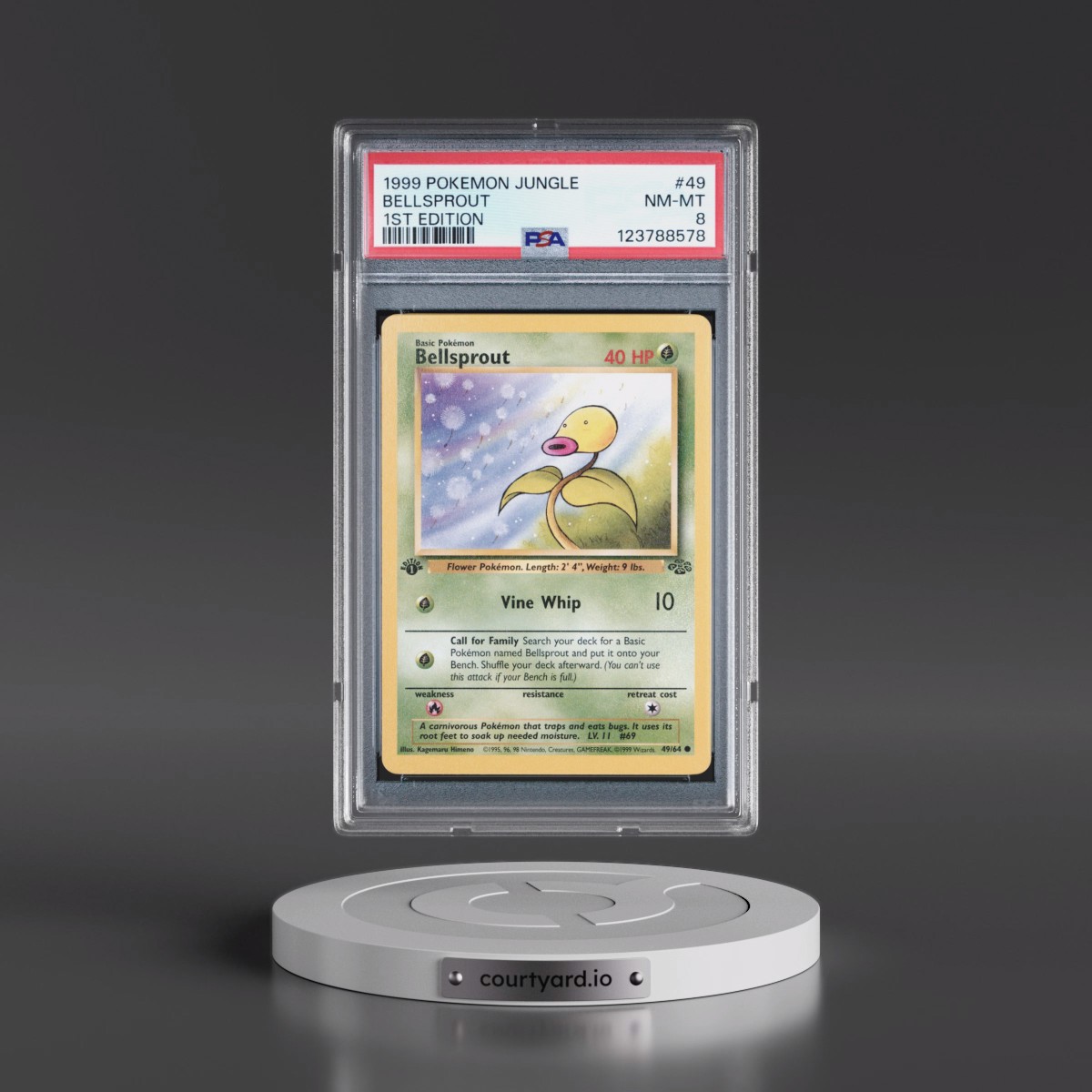 1999 Pokémon Jungle #49 Bellsprout - 1st Edition (PSA 8 NM-MT)