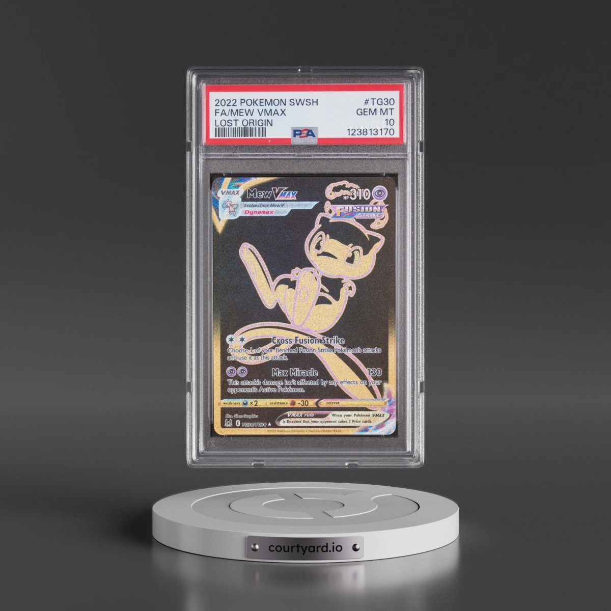 2022 Pokémon Sword & Shield Lost Origin #TG30 Mew Vmax - Full Art (PSA 10 GEM MINT)