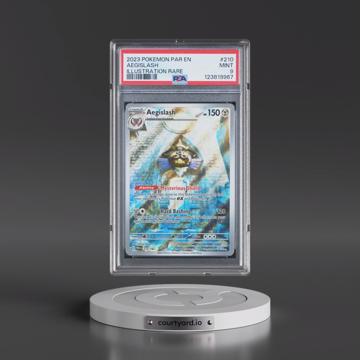 2023 Pokémon Par EN-Paradox Rift #210 Aegislash - Illustration Rare (PSA 9 MINT)