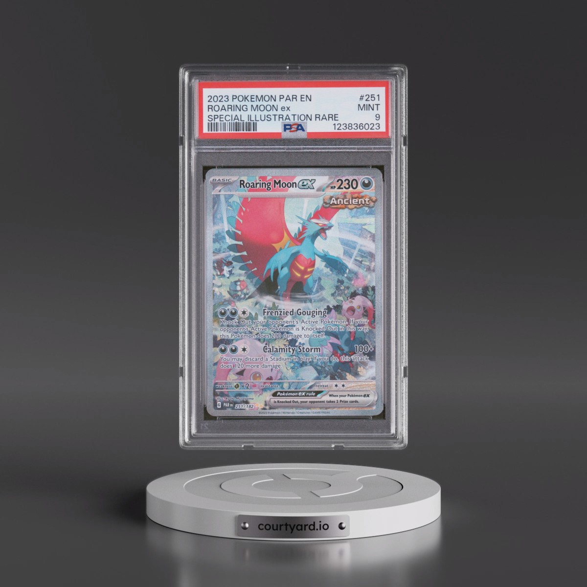 2023 Pokémon Par EN-Paradox Rift #251 Roaring Moon EX - Holo Special Illustration Rare (PSA 9 MINT)