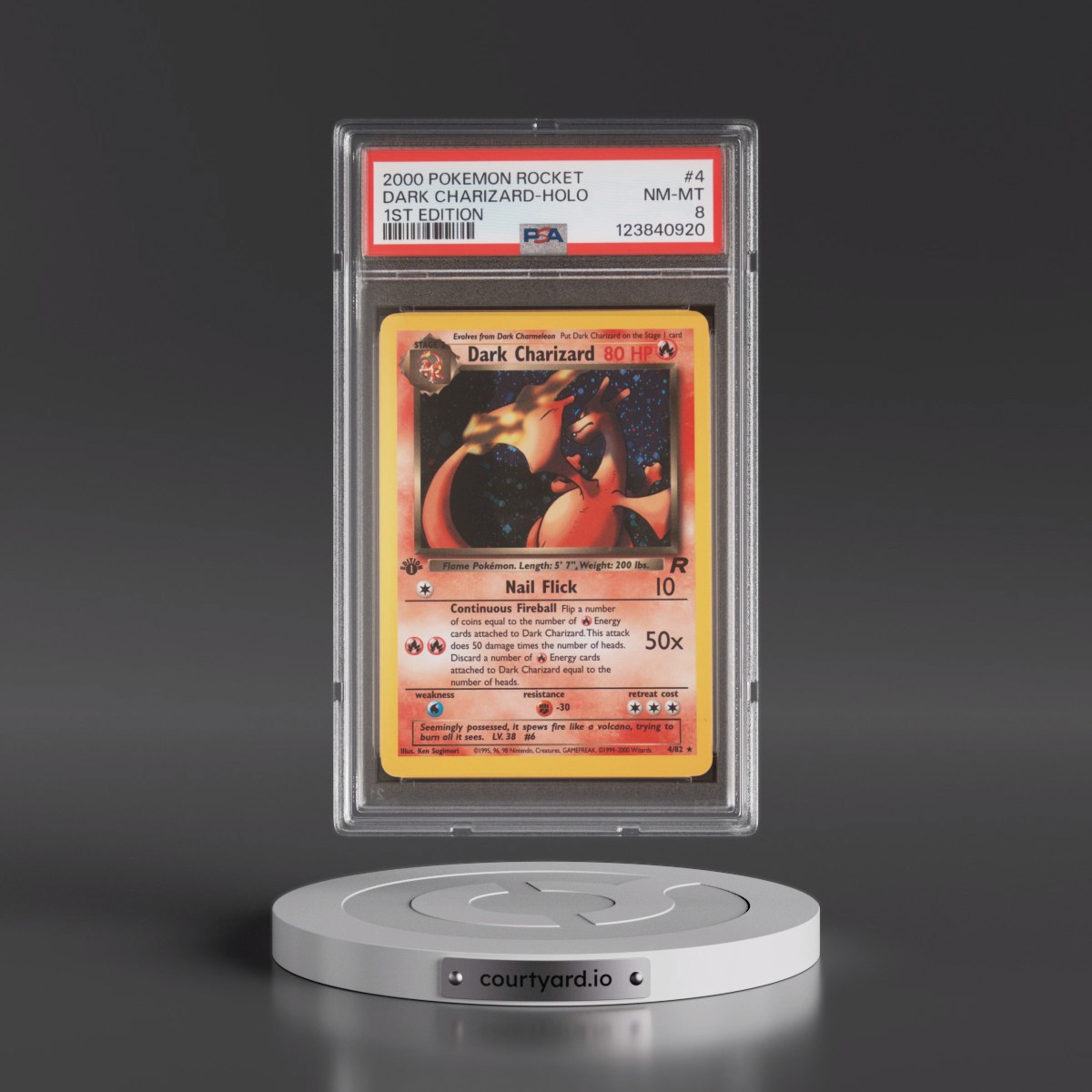 2000 Pokémon Rocket #4 Dark Charizard - 1st Edition Holo (PSA 8 NM-MT)