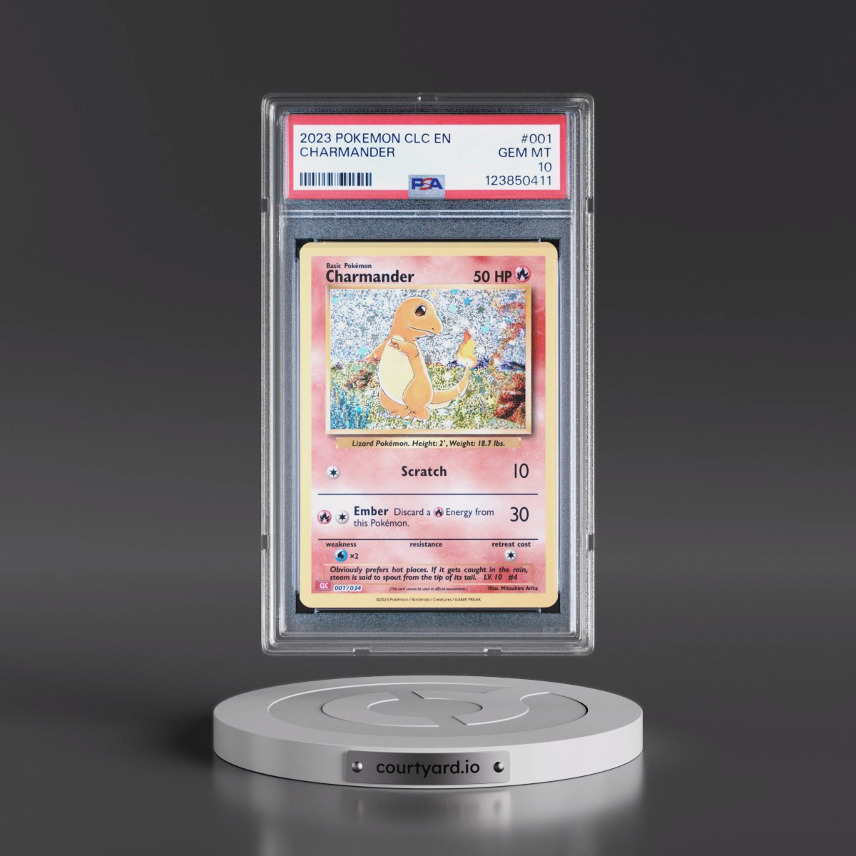 2023 Pokémon Clc-Trading Card Game Classic Charizard & HO-Oh EX Deck #001 Charmander (PSA 10 GEM MINT)