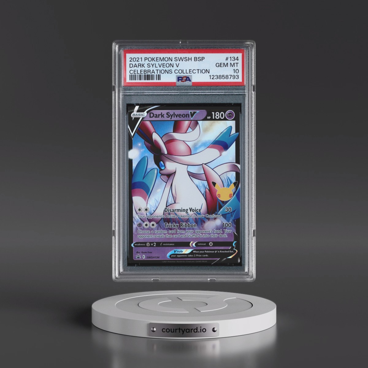 2021 Pokémon Swsh Black Star Promo #134 Dark Sylveon V - Holo Celebrations Collection (PSA 10 GEM MINT)