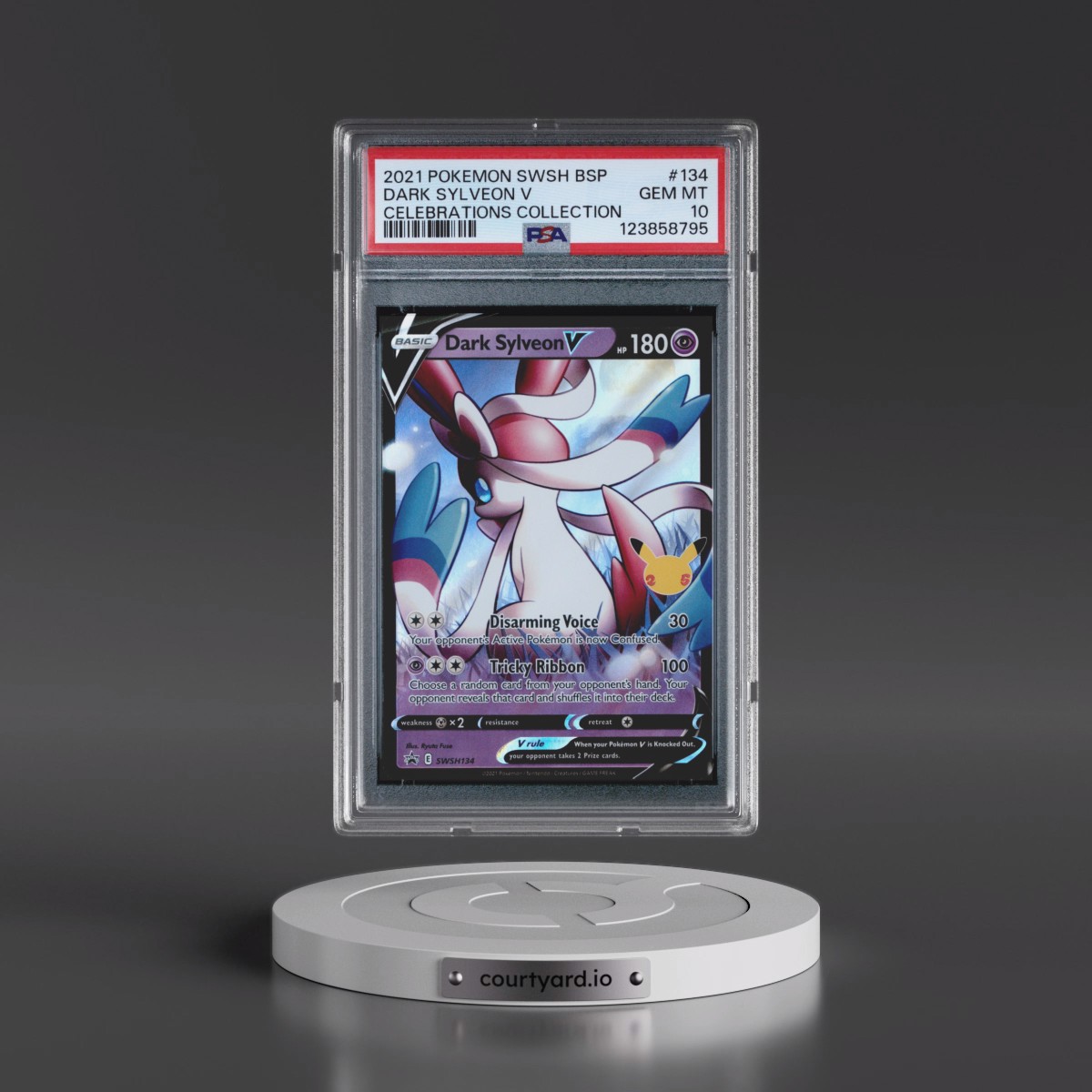2021 Pokémon Swsh Black Star Promo #134 Dark Sylveon V - Holo Celebrations Collection (PSA 10 GEM MINT)