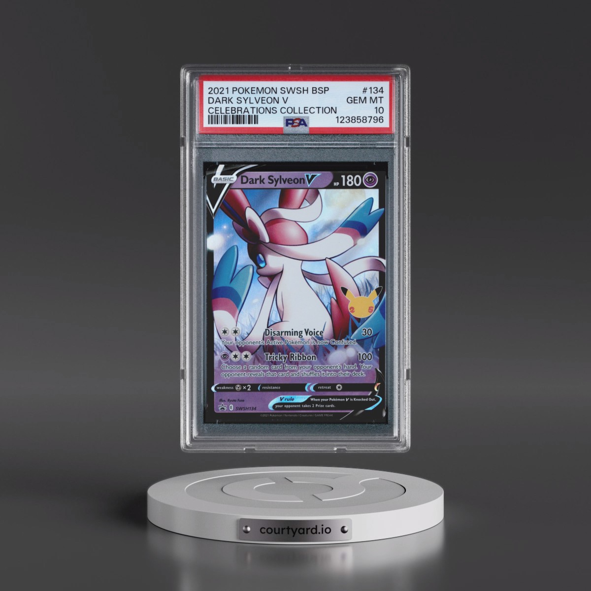 2021 Pokémon Swsh Black Star Promo #134 Dark Sylveon V - Holo Celebrations Collection (PSA 10 GEM MINT)