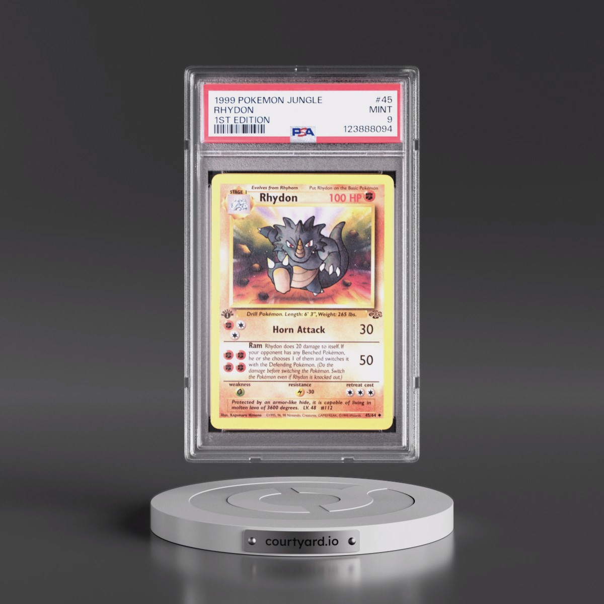 1999 Pokémon Jungle #45 Rhydon - 1st Edition (PSA 9 MINT)