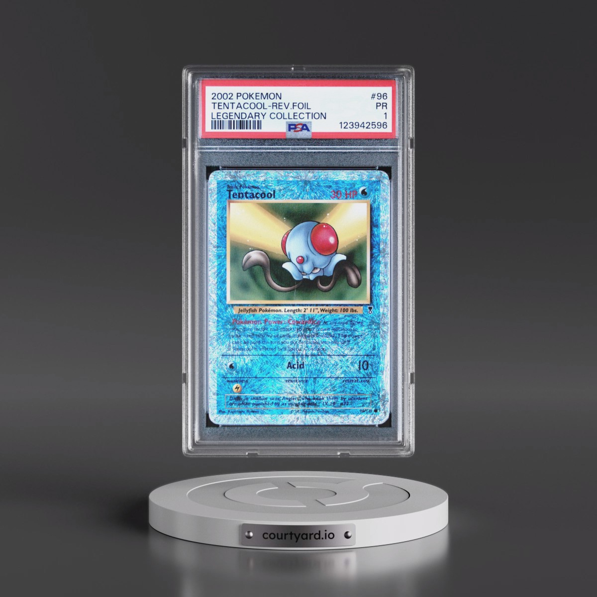 2002 Pokémon Legendary Collection #96 Tentacool - Reverse Foil (PSA 1 PR)