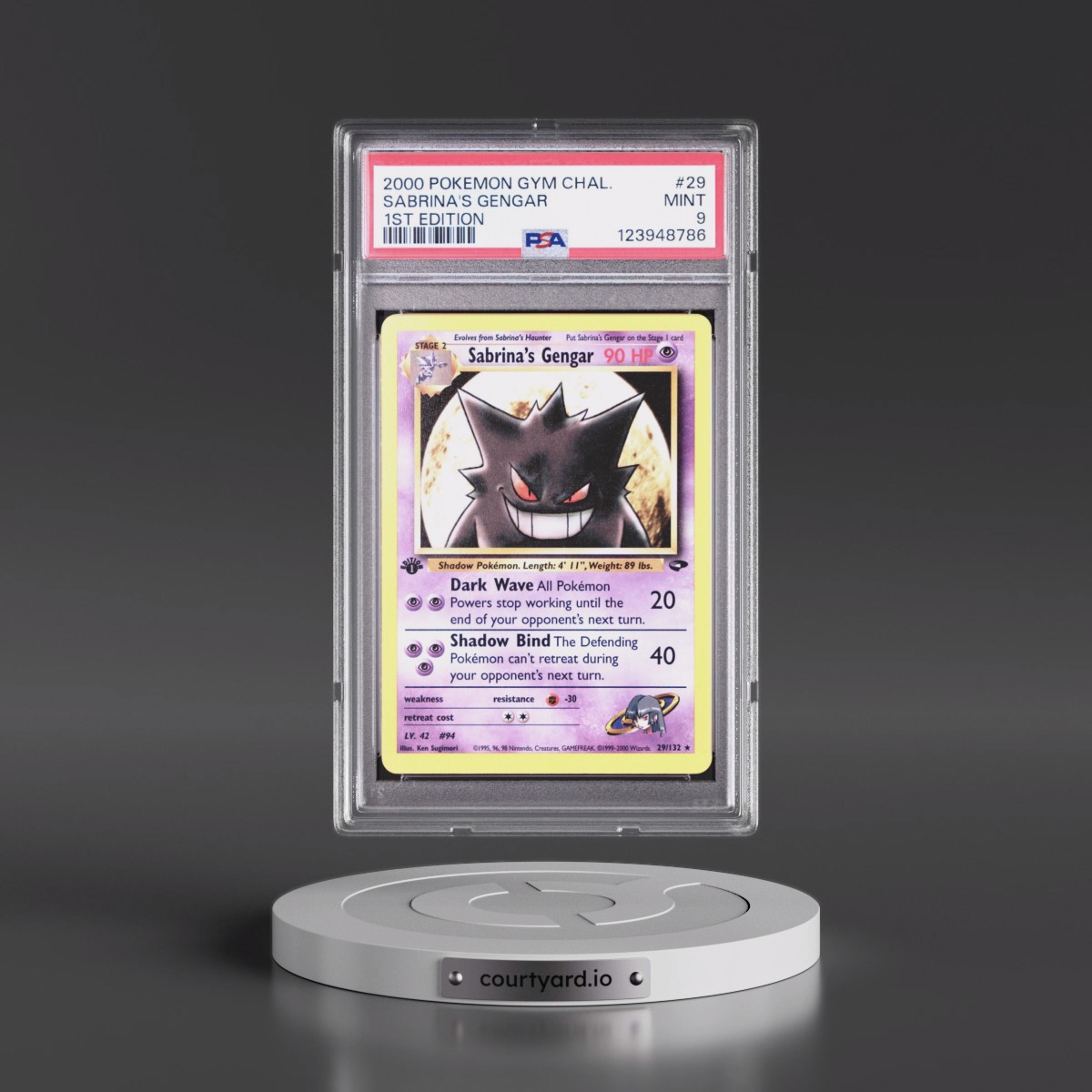 2000 Pokémon Gym Challenge #29 Sabrina's Gengar - 1st Edition (PSA 9 MINT)
