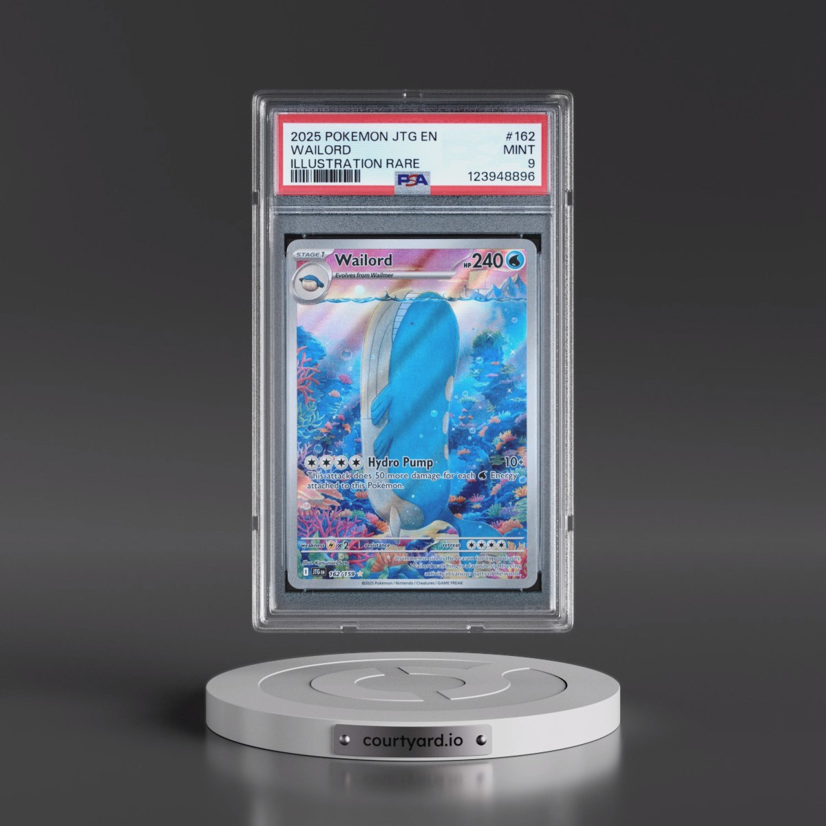 2025 Pokémon Jtg EN-Journey Together #162 Wailord - Illustration Rare (PSA 9 MINT)