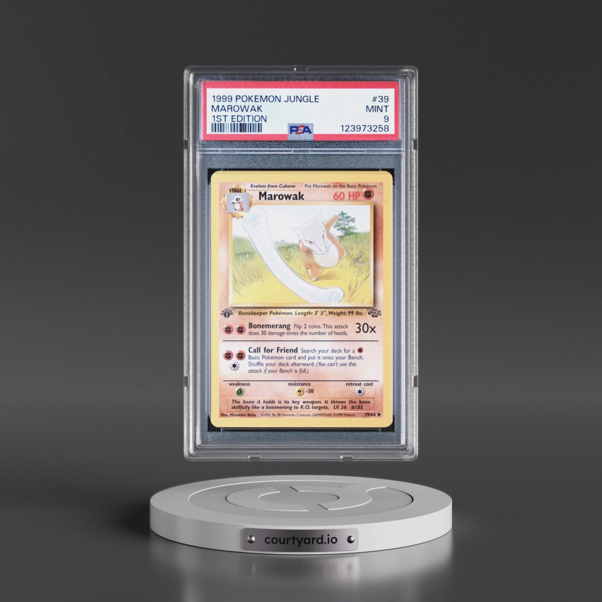 1999 Pokémon Jungle Marowak - 1st Edition #39 PSA 9