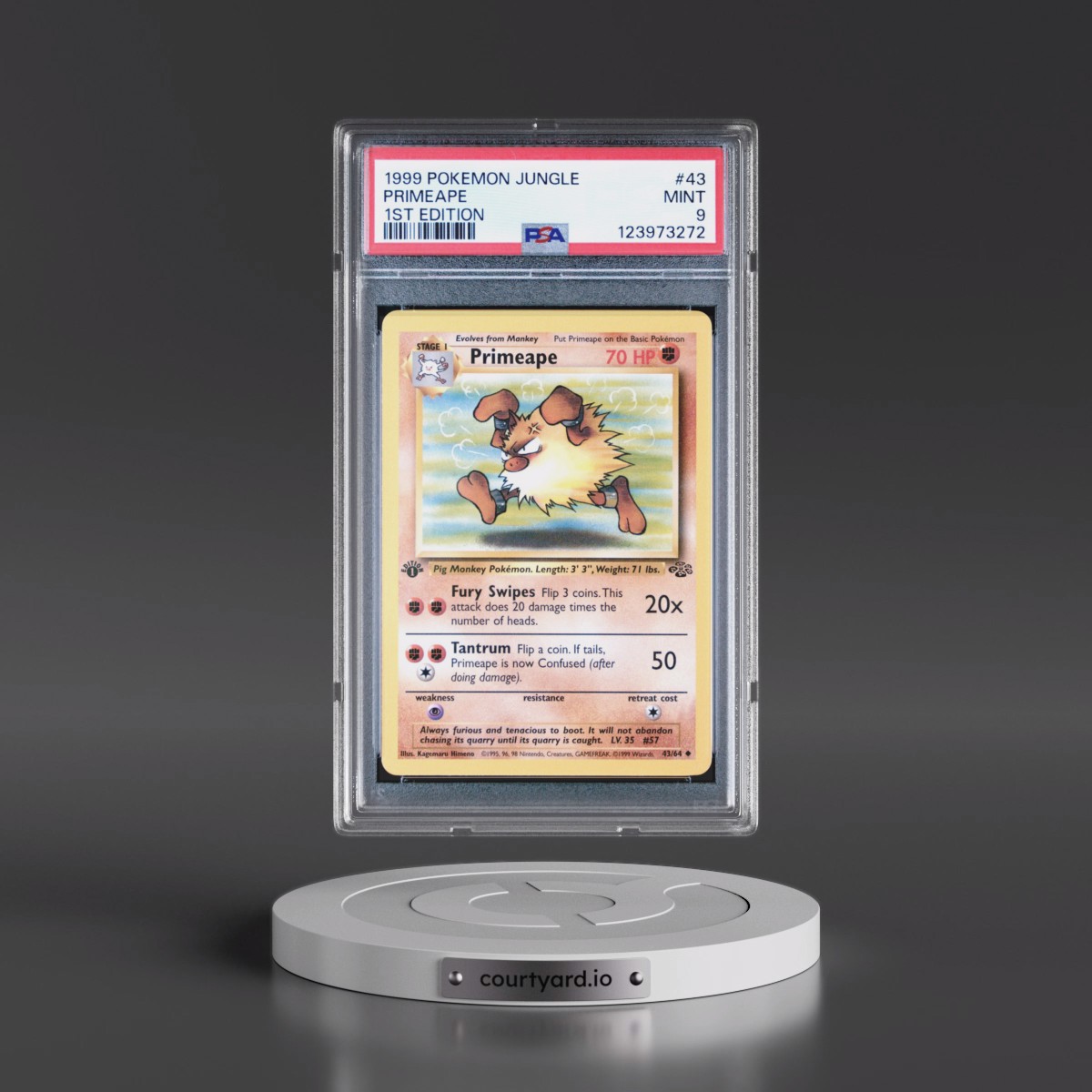 1999 Pokémon Jungle #43 Primeape - 1st Edition (PSA 9 MINT)