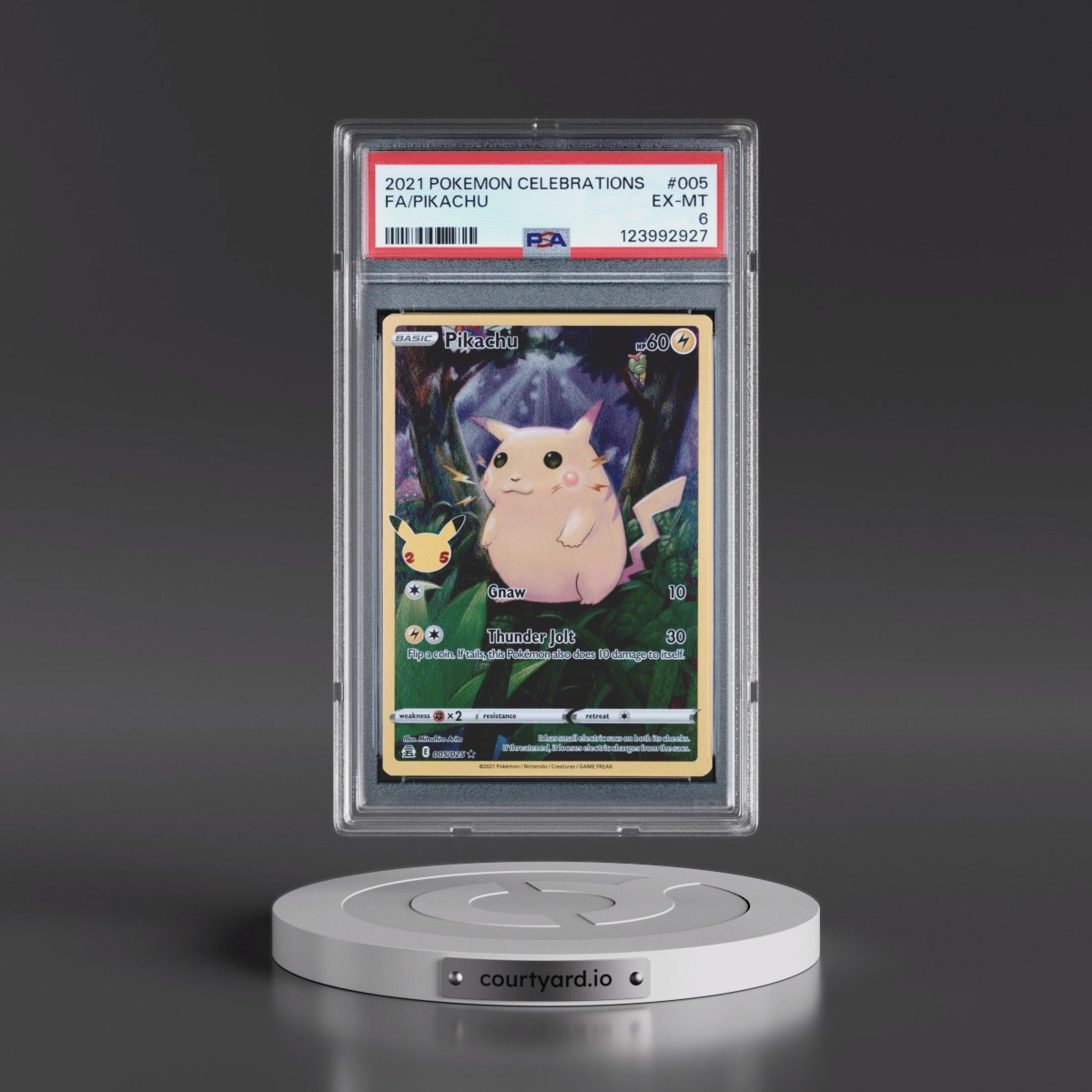 2021 Pokémon Celebrations #005 Pikachu - Full Art (PSA 6 EX-MT)