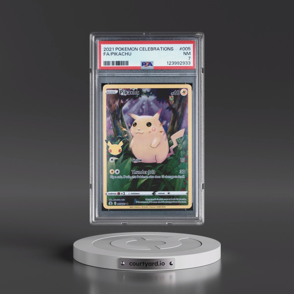 2021 Pokémon Celebrations #005 Pikachu - Full Art (PSA 7 NM)