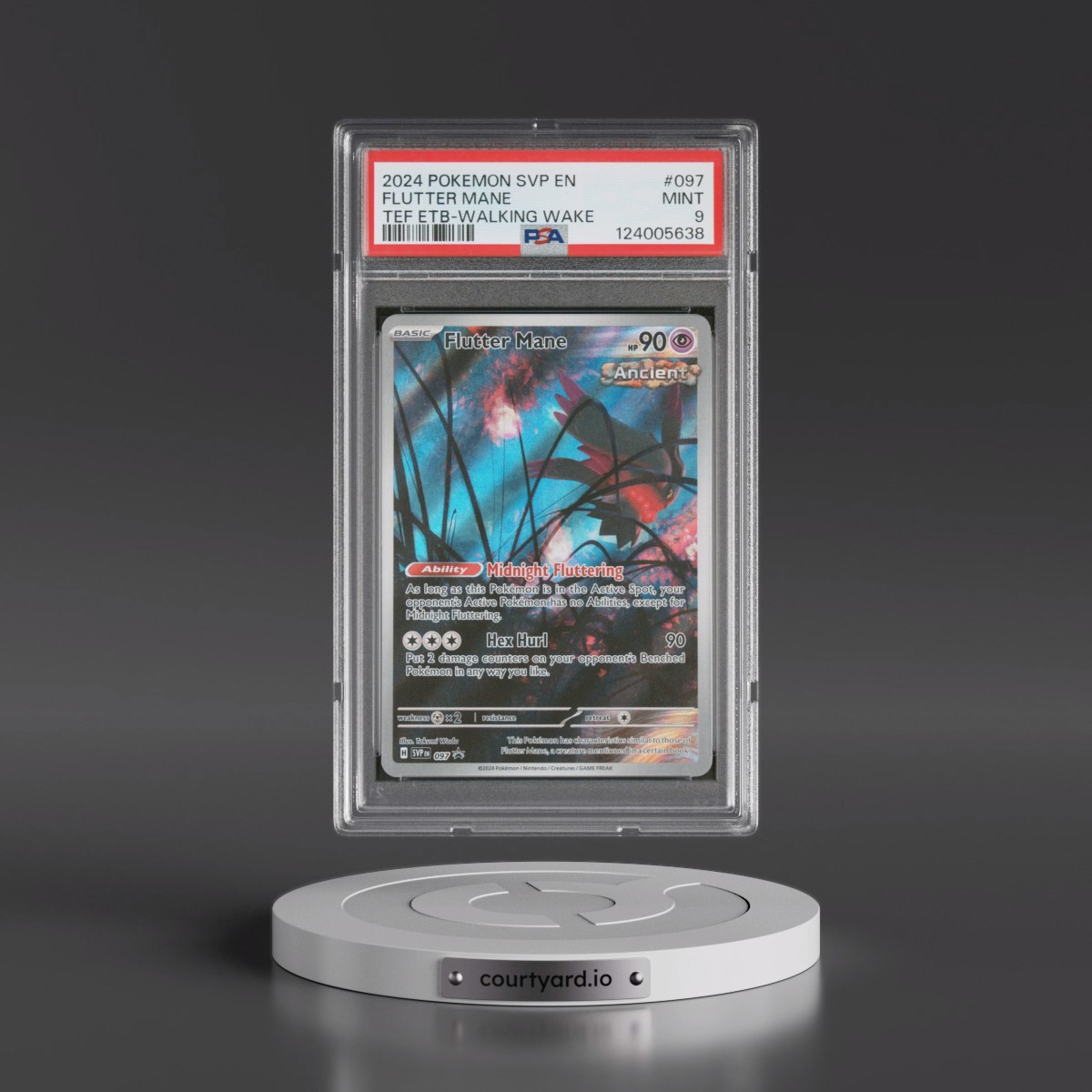 2024 Pokémon Svp EN-SV Black Star Promo #097 Flutter Mane - Temporal Forces Elite Trainer Box-Walking Wake (PSA 9 MINT)