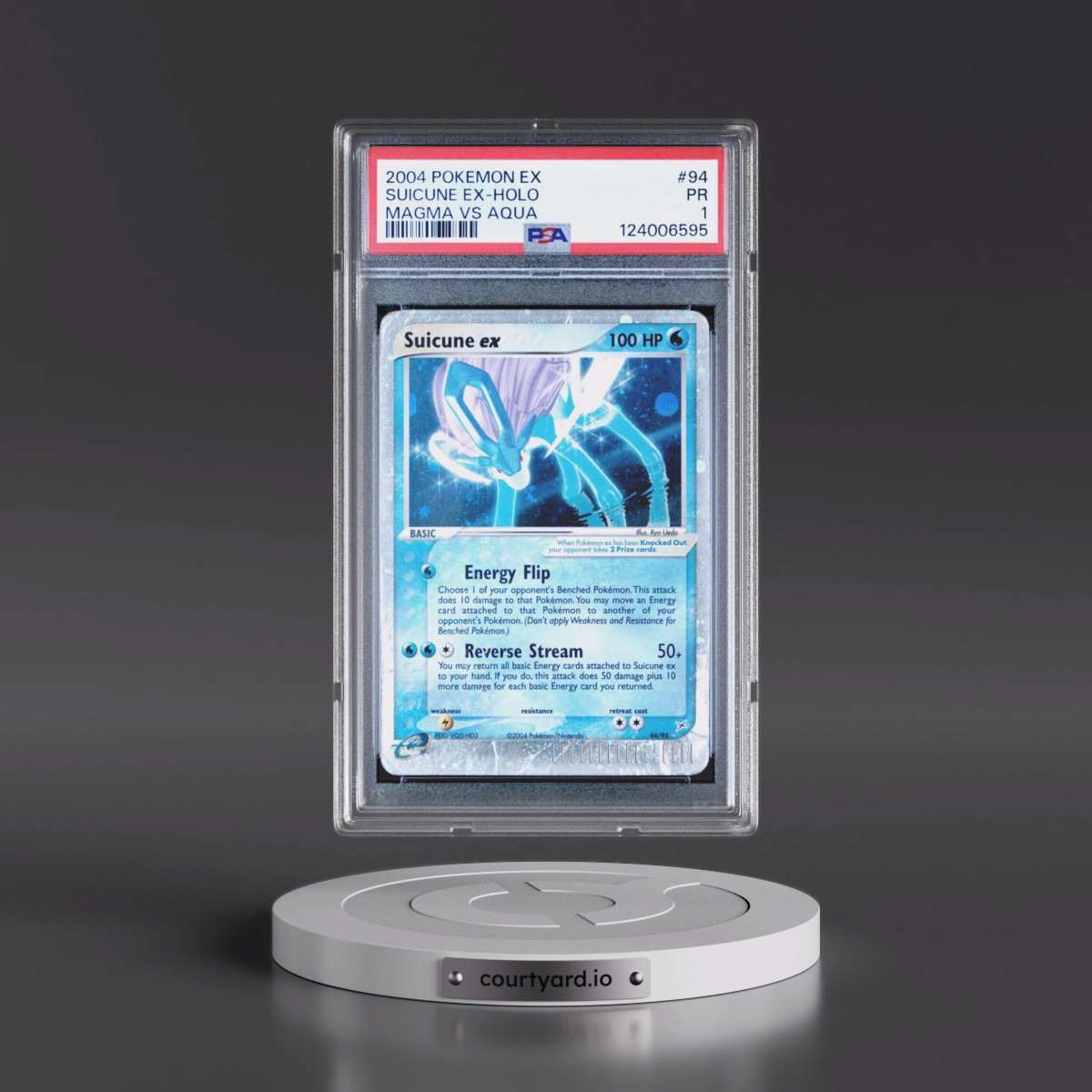 2004 Pokémon EX Team Magma VS Team Aqua #94 Suicune EX - Holo Holo (PSA 1 PR)
