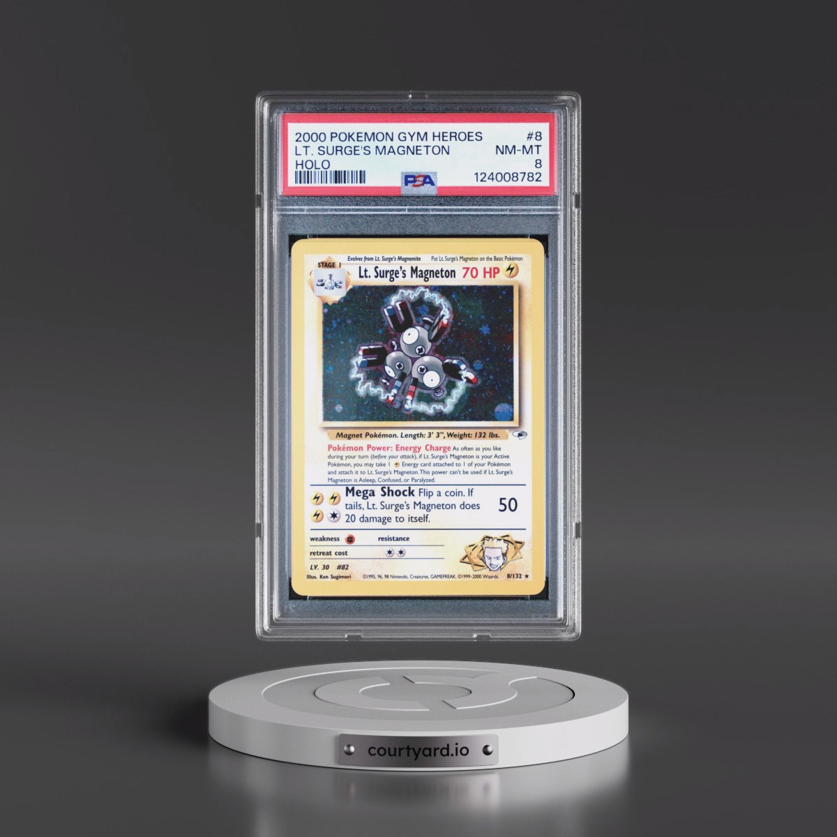 2000 Pokémon Gym Heroes #8 LT. Surge's Magneton - Holo (PSA 8 NM-MT)