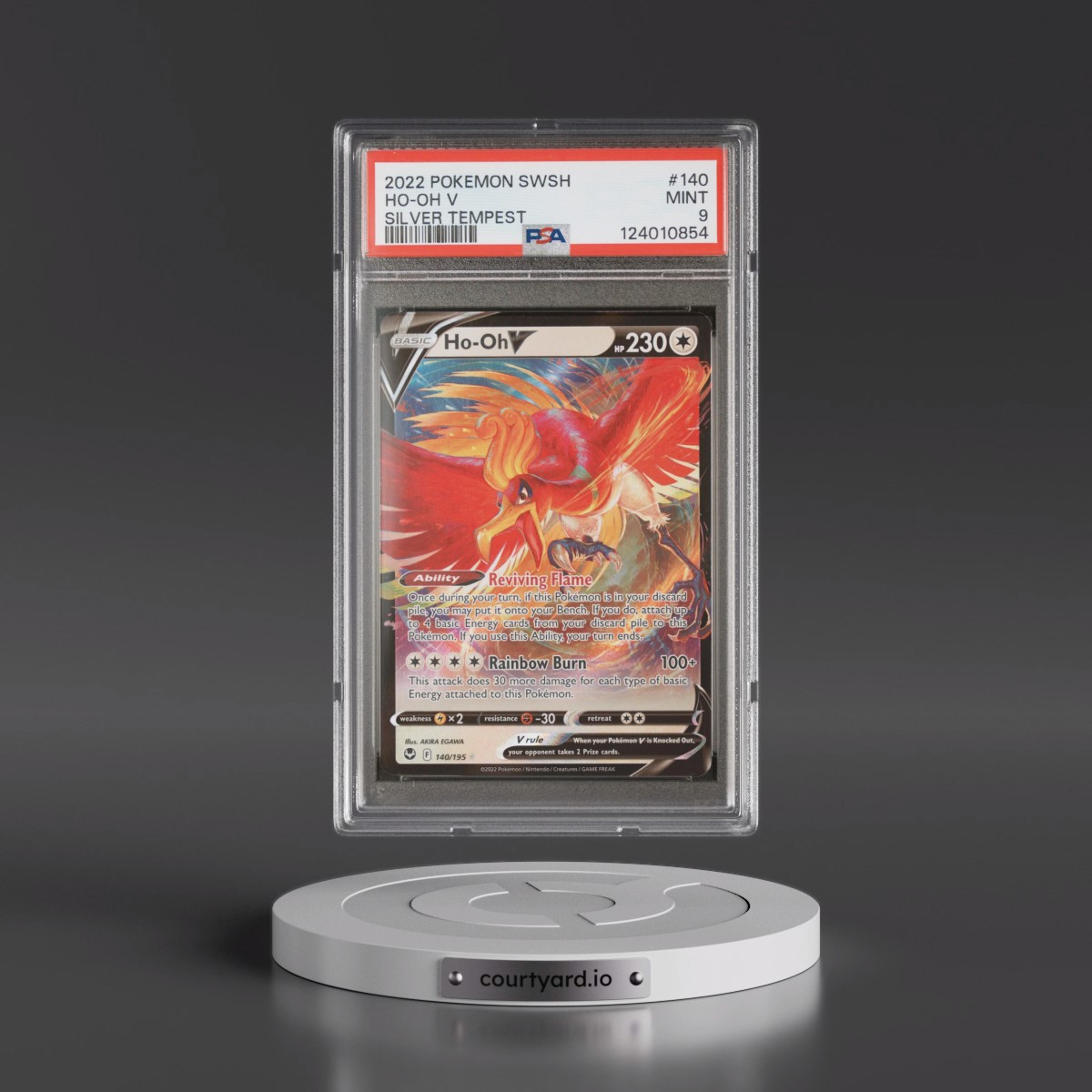 2022 Pokémon Sword & Shield Silver Tempest #140 HO-Oh V - Holo (PSA 9 MINT)