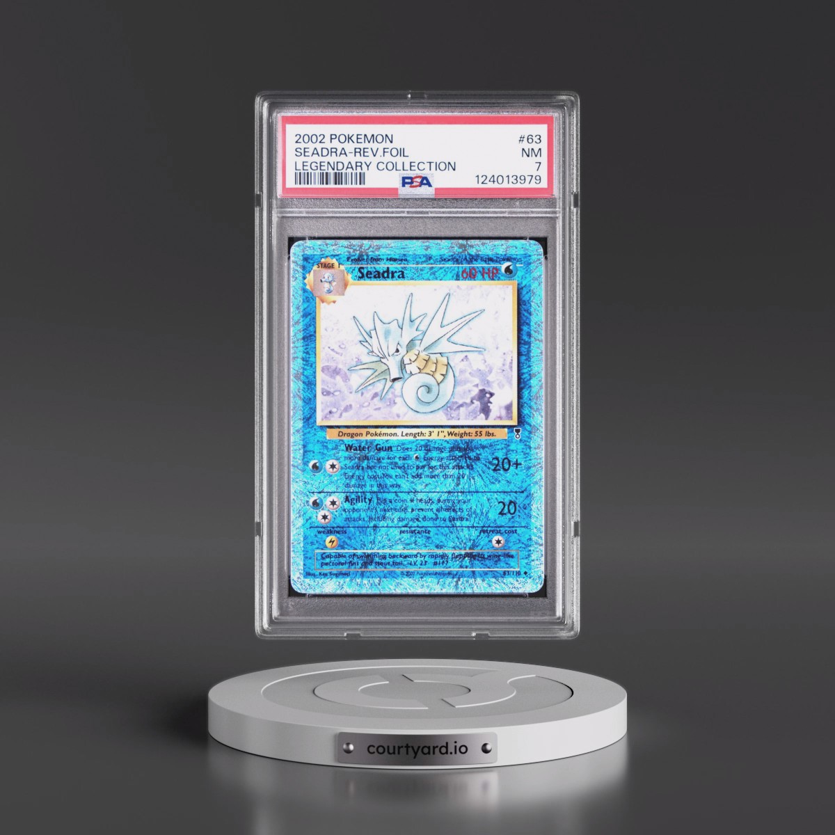 2002 Pokémon Legendary Collection #63 Seadra - Reverse Foil (PSA 7 NM)