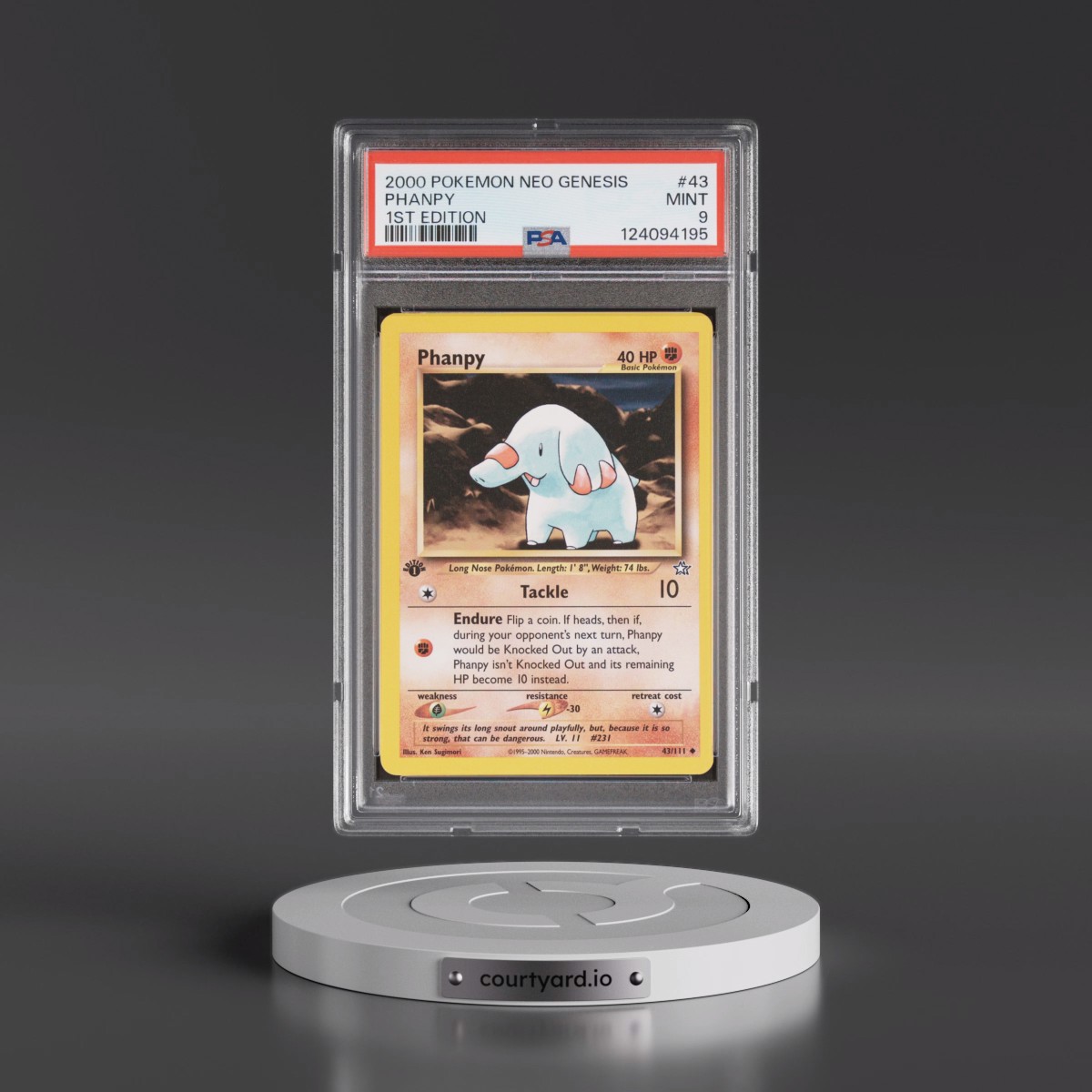 2000 Pokémon Neo Genesis #43 Phanpy - 1st Edition (PSA 9 MINT)