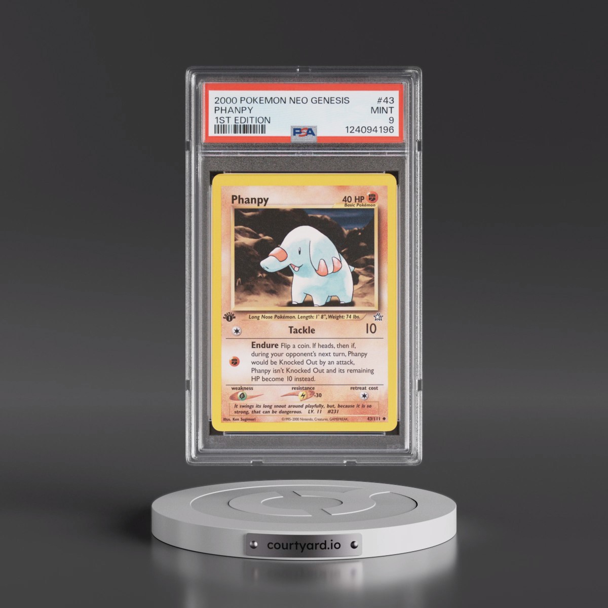 2000 Pokémon Neo Genesis #43 Phanpy - 1st Edition (PSA 9 MINT)