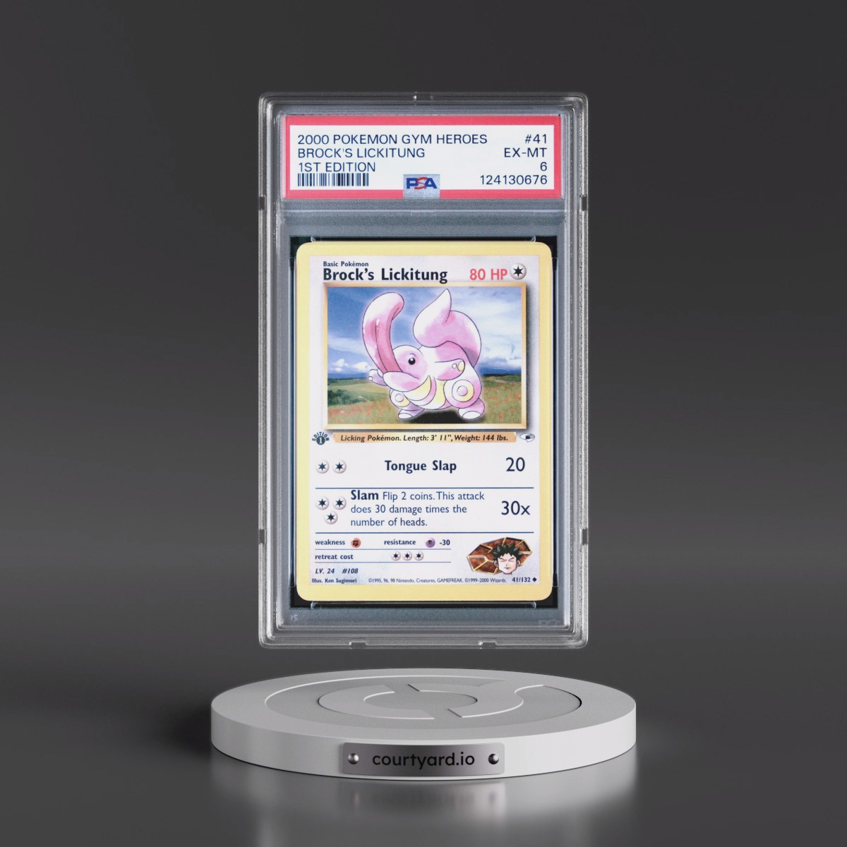 2000 Pokémon Gym Heroes #41 Brock's Lickitung - 1st Edition (PSA 6 EX-MT)