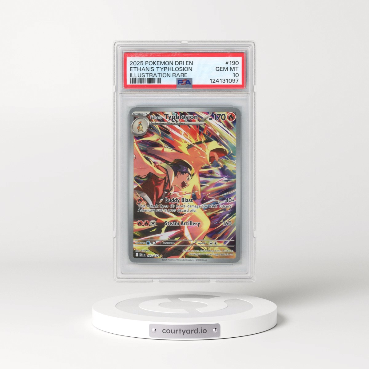 2025 Pokémon Dri EN-Destined Rivals #190 Ethan's Typhlosion - Illustration Rare (PSA 10 GEM MINT)