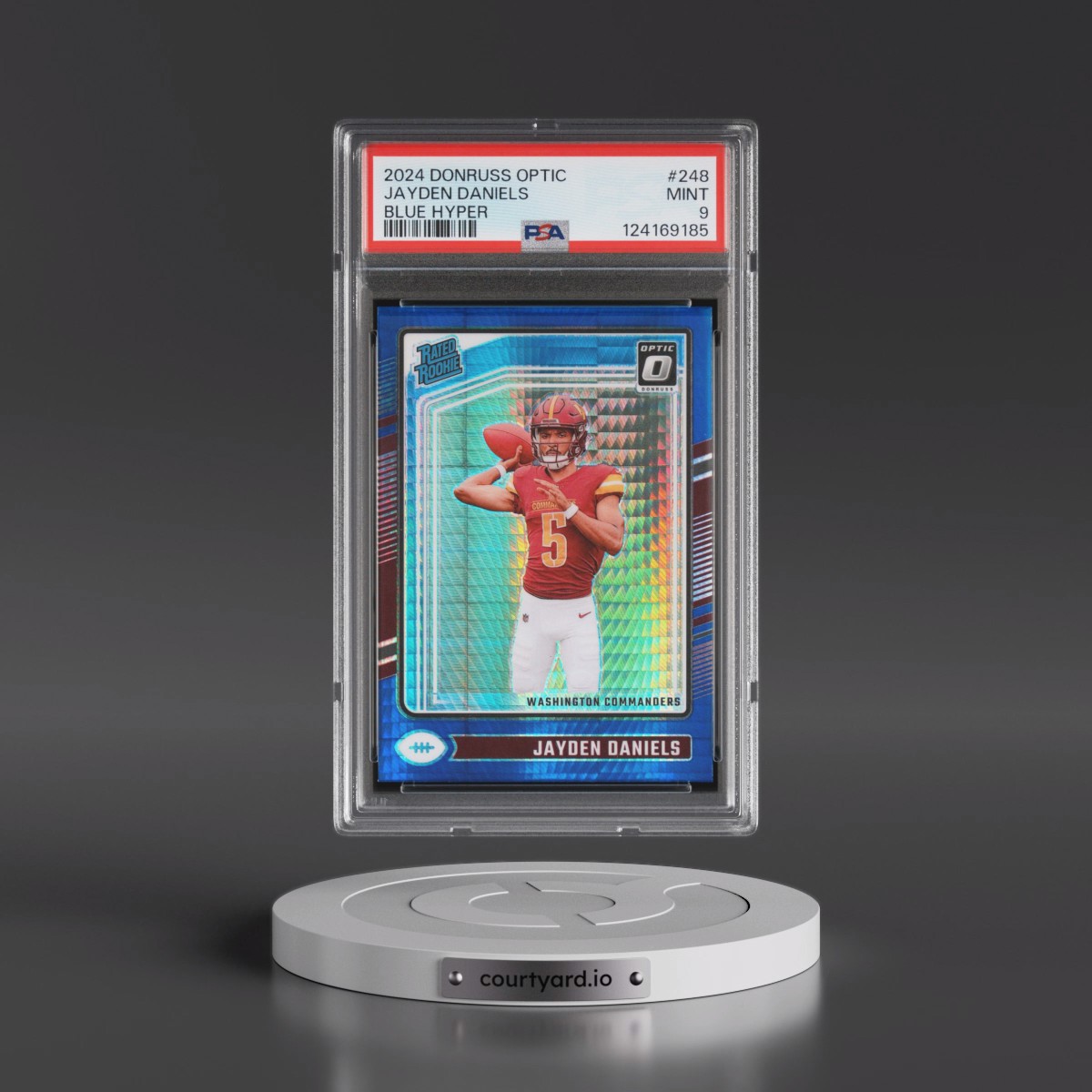 2024 Panini Donruss Optic #248 Jayden Daniels - Blue Hyper (PSA 9 MINT)
