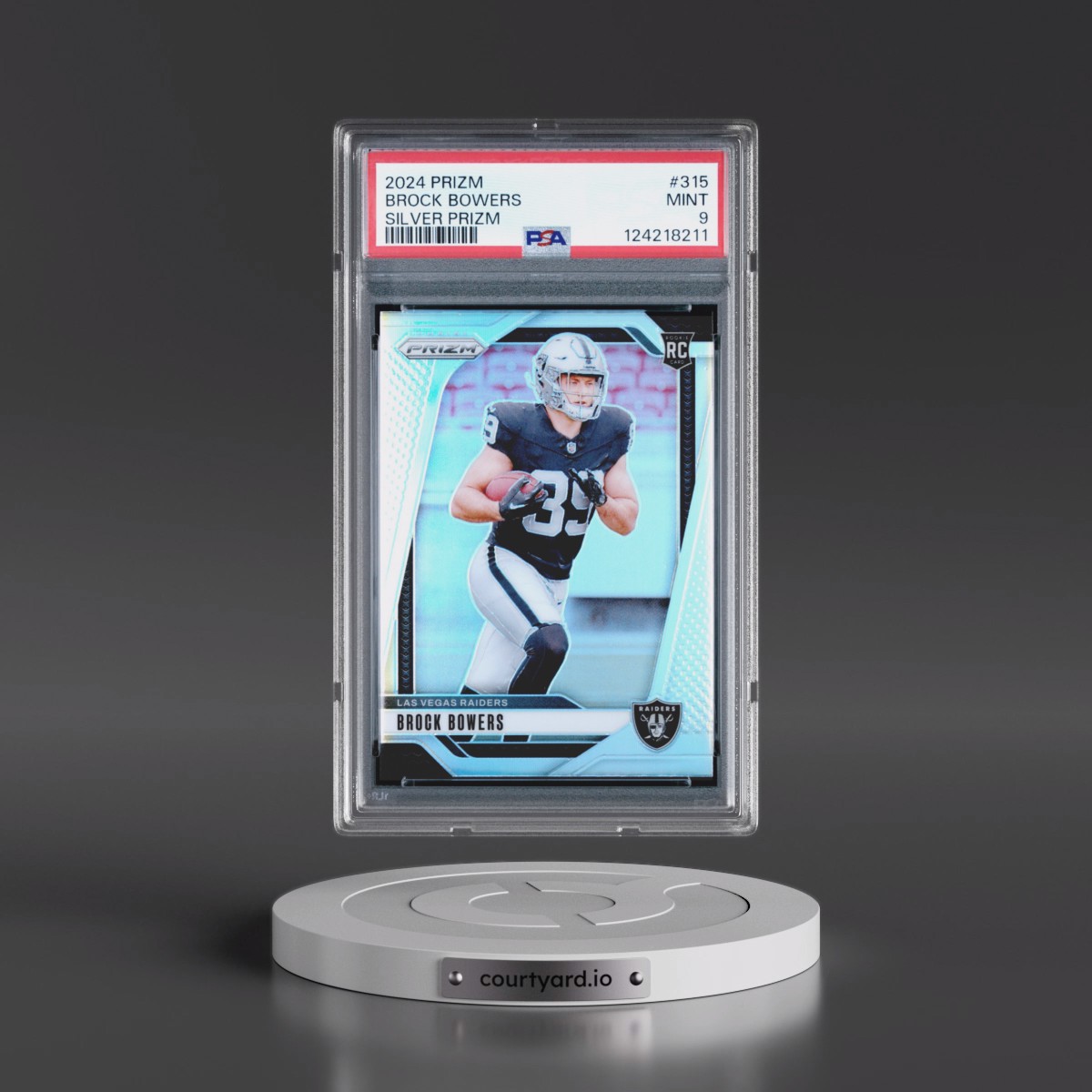 2024 Panini Prizm #315 Brock Bowers - Silver Prizm (PSA 9 MINT)
