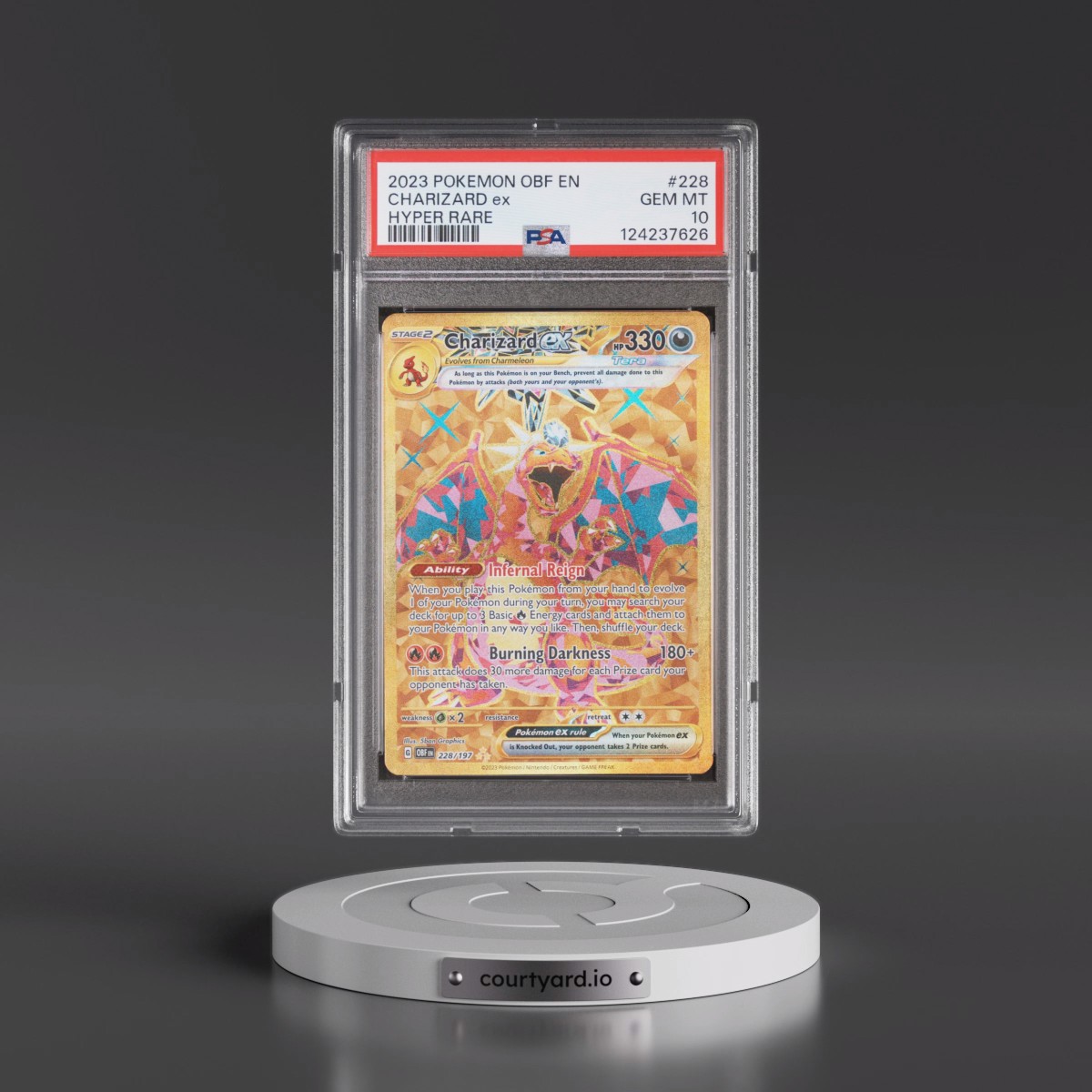 2023 Pokémon Obf EN-Obsidian Flames #228 Charizard EX - Holo Hyper Rare (PSA 10 GEM MINT)