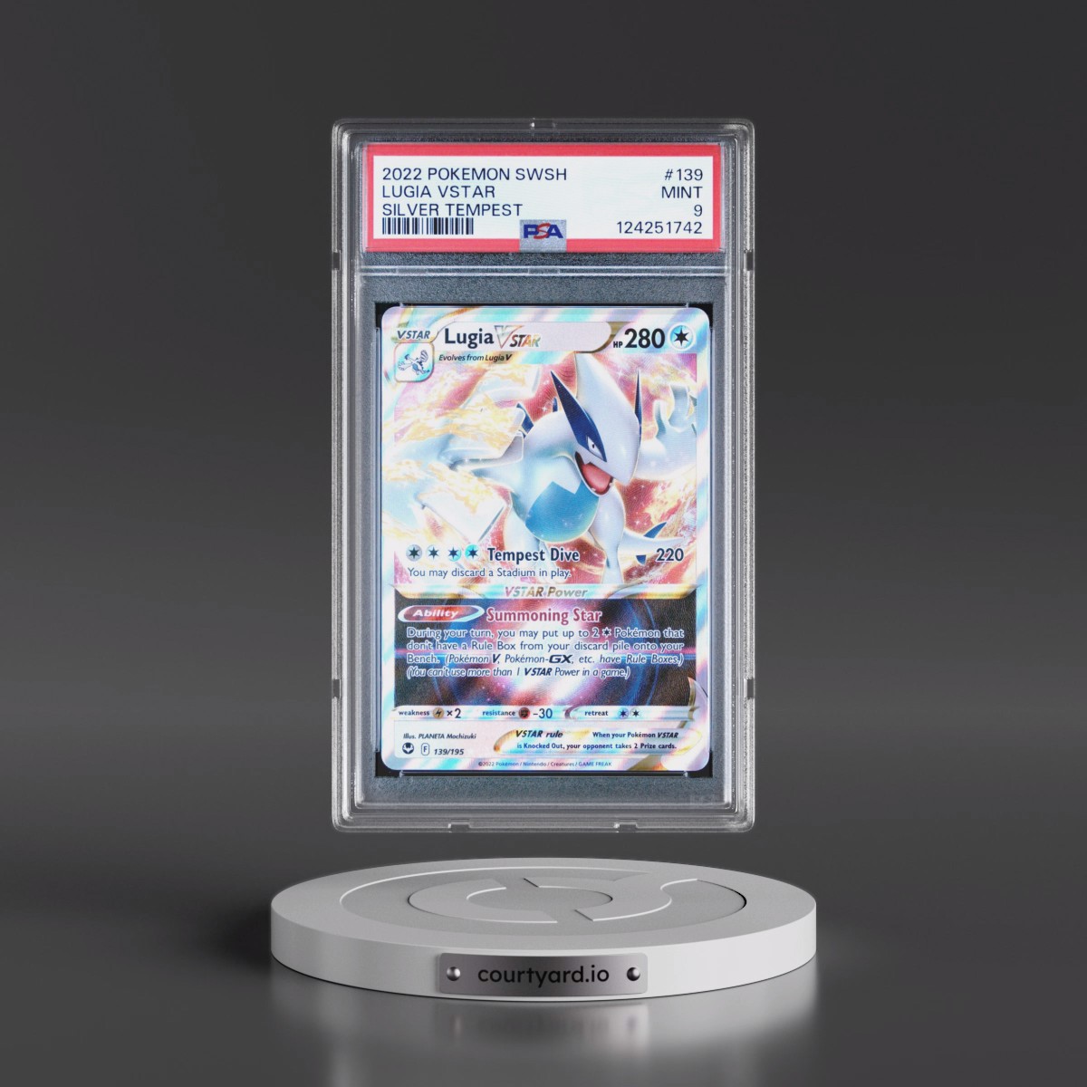 2022 Pokémon Sword & Shield Silver Tempest #139 Lugia Vstar (PSA 9 MINT)
