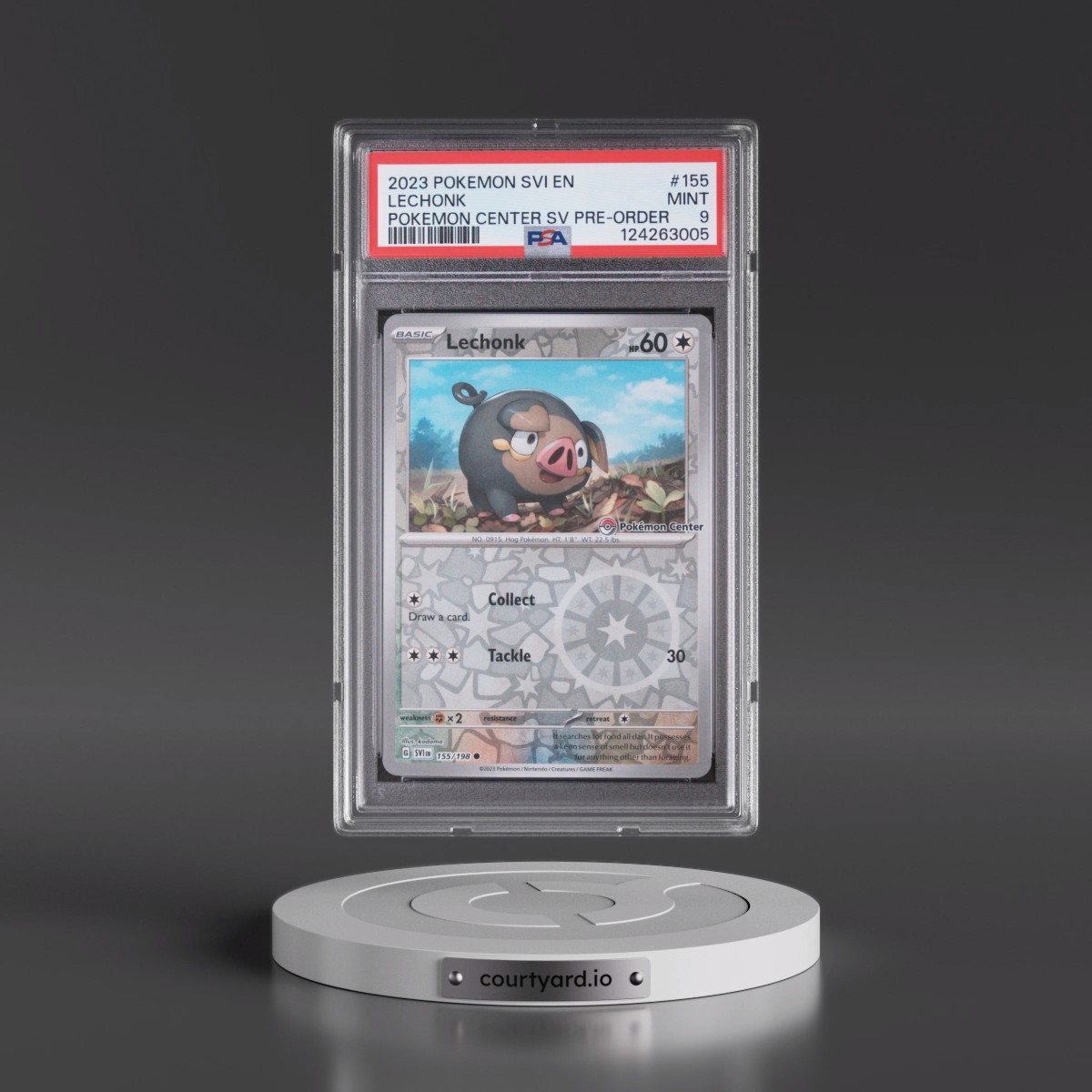 2023 Pokémon Svi EN-Scarlet & Violet #155 Lechonk - Pokemon Center Scarlet & Violet Pre-Order Promo (PSA 9 MINT)