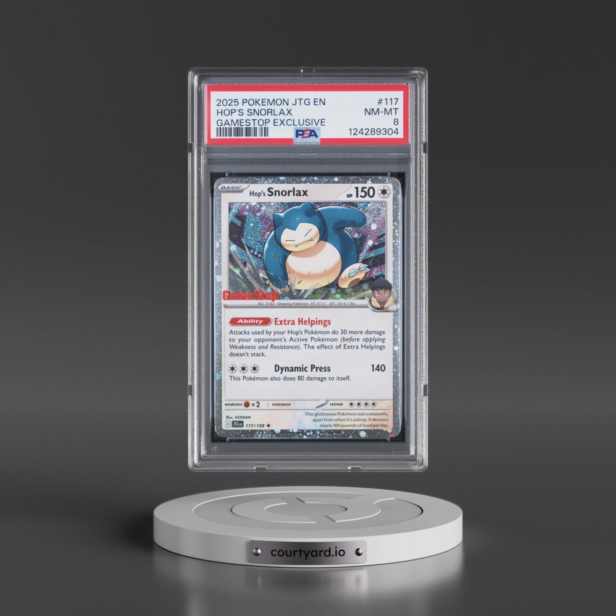2025 Pokémon Jtg EN-Journey Together #117 Hop's Snorlax - Gamestop Exclusive (PSA 8 NM-MT)