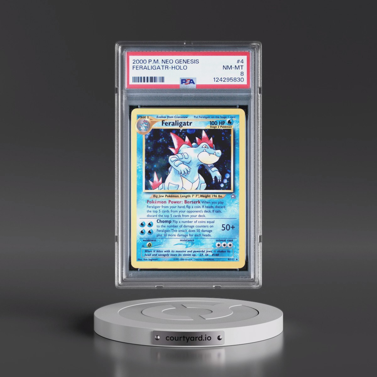2000 Pokémon Neo Genesis #4 Feraligatr - Holo (PSA 8 NM-MT)