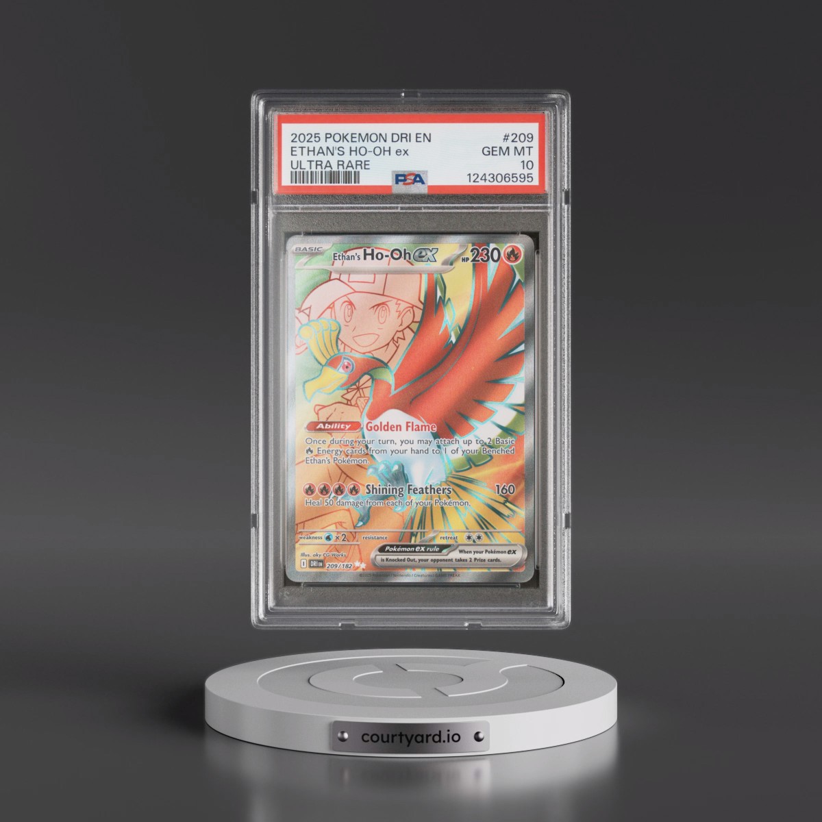 2025 Pokémon Dri EN-Destined Rivals #209 Ethan's HO-Oh EX - Holo Ultra Rare (PSA 10 GEM MINT)
