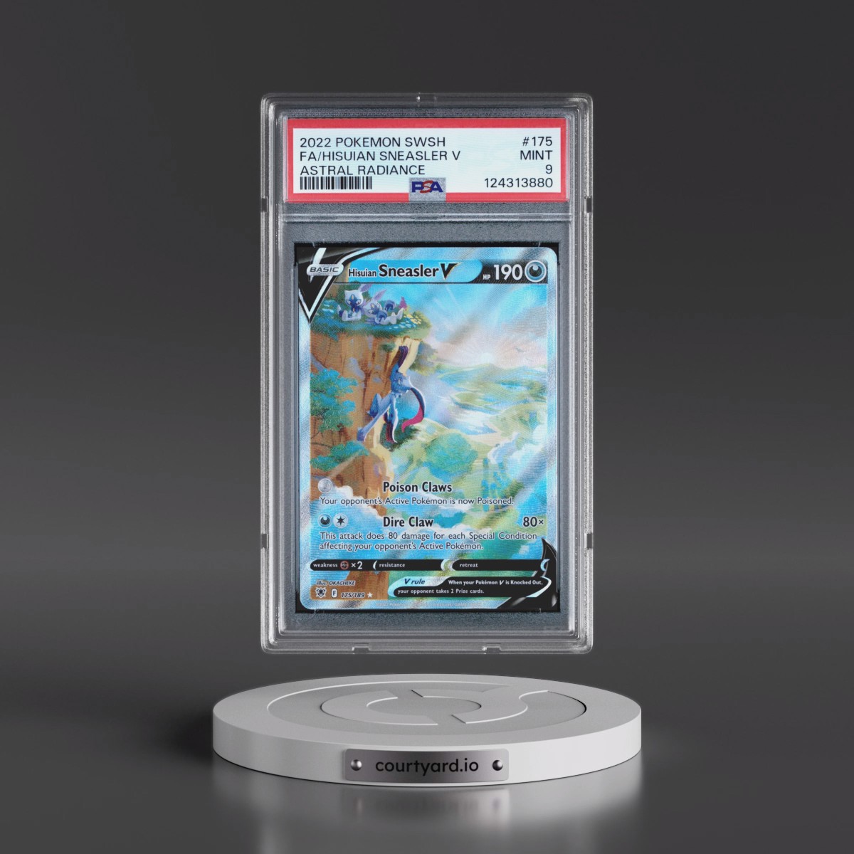2022 Pokémon Sword & Shield Astral Radiance #175 Hisuian Sneasler V - Holo Full Art (PSA 9 MINT)