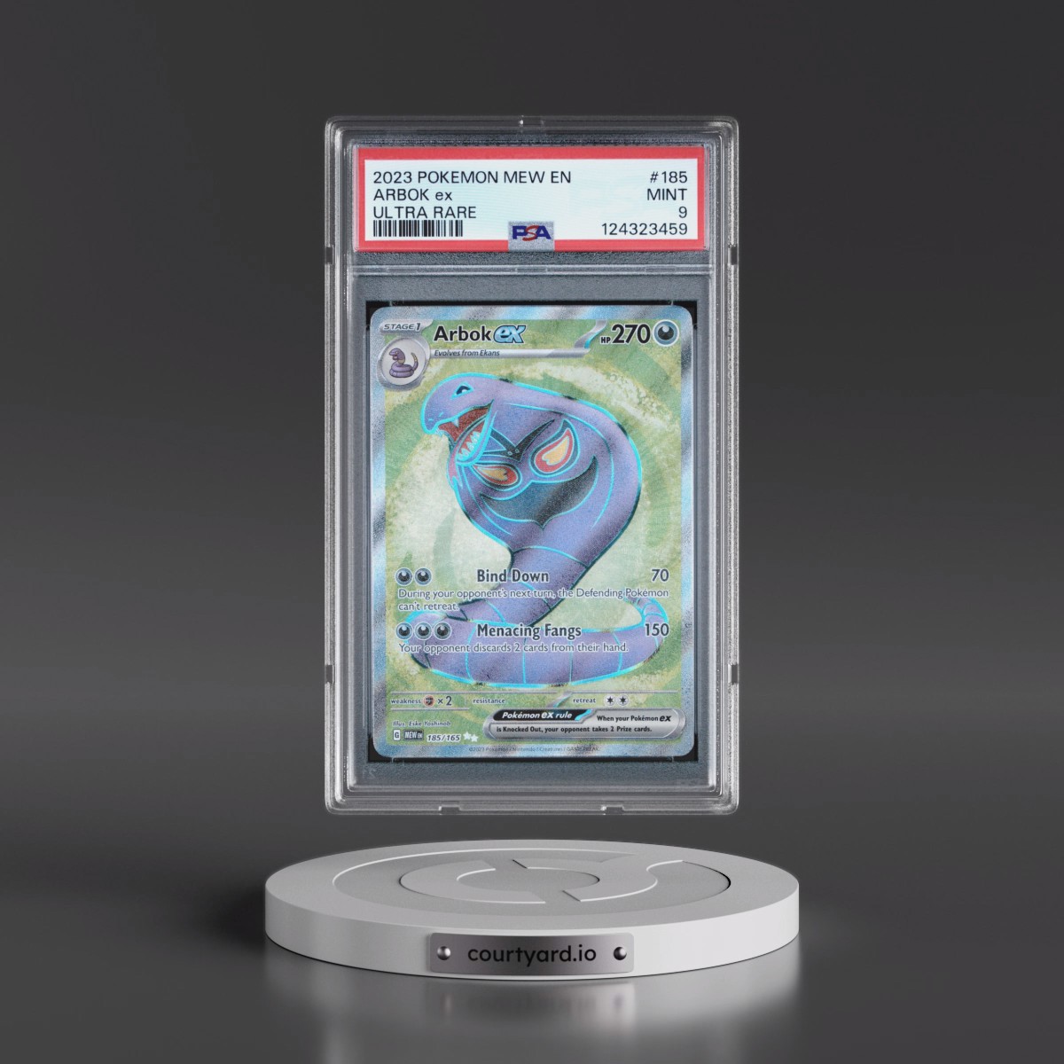 2023 Pokémon Mew EN-151 #185 Arbok EX - Holo Ultra Rare (PSA 9 MINT)