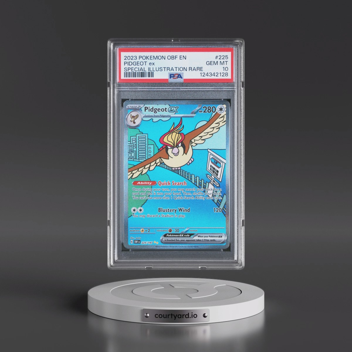 2023 Pokémon Obf EN-Obsidian Flames #225 Pidgeot EX - Holo Special Illustration Rare (PSA 10 GEM MINT)
