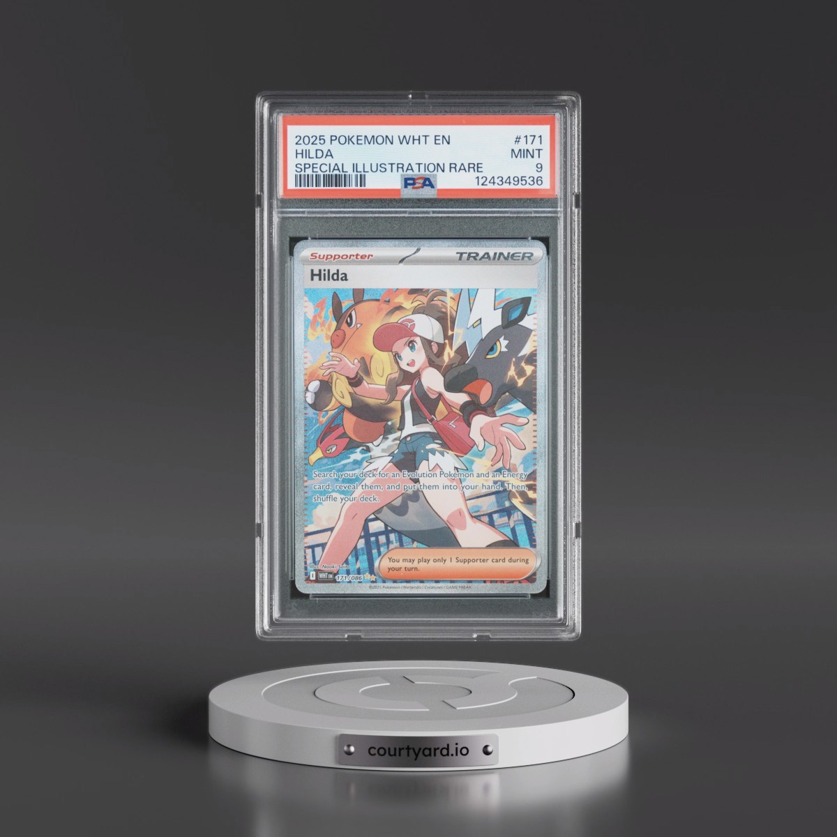 2025 Pokémon Wht EN-White Flare #171 Hilda - Special Illustration Rare (PSA 9 MINT)