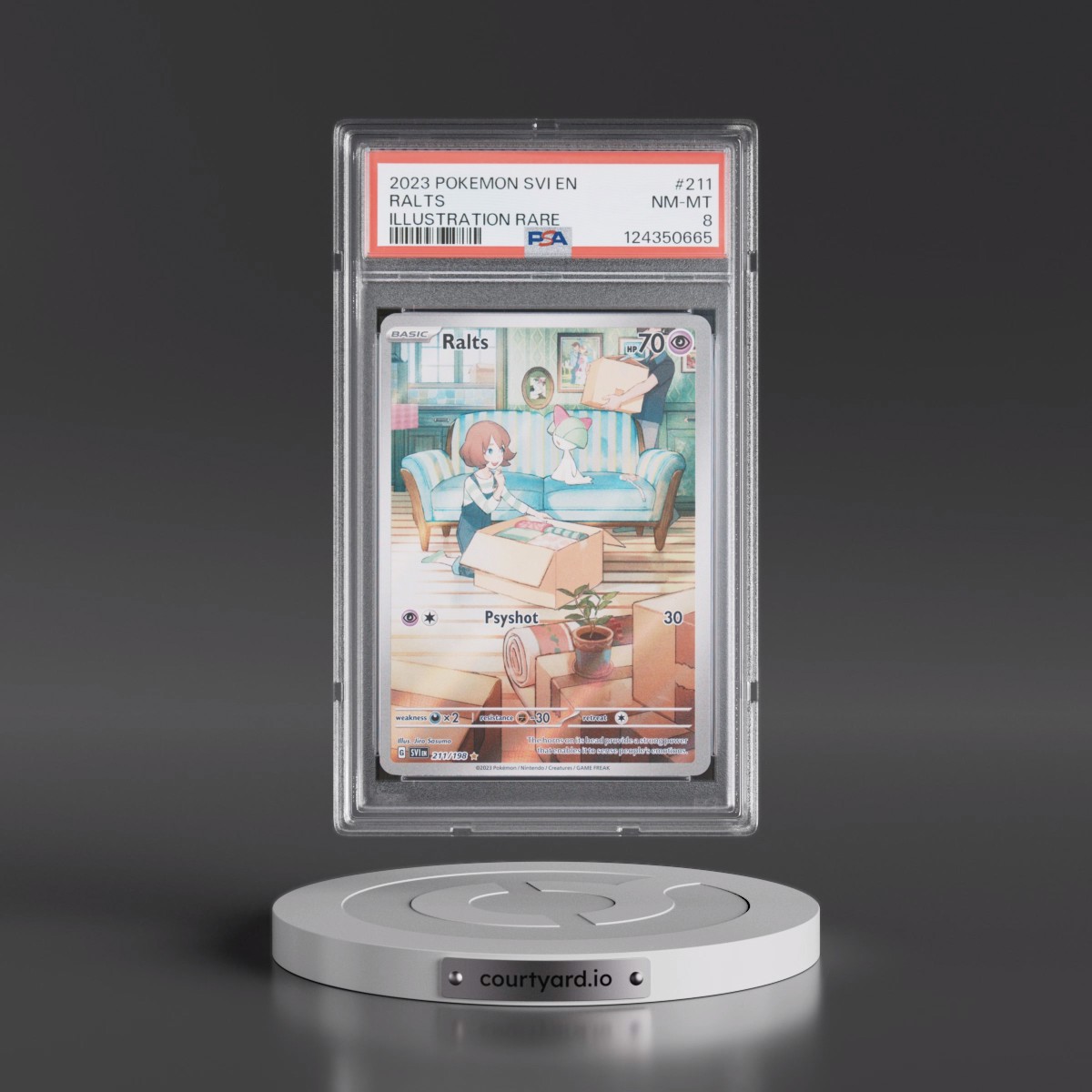 2023 Pokémon Svi EN-Scarlet & Violet #211 Ralts - Illustration Rare (PSA 8 NM-MT)