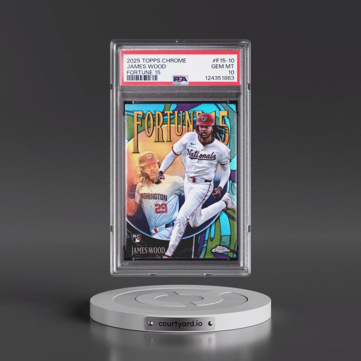 2025 Topps Chrome Fortune 15 #F15-10 James Wood (PSA 10 GEM MINT)