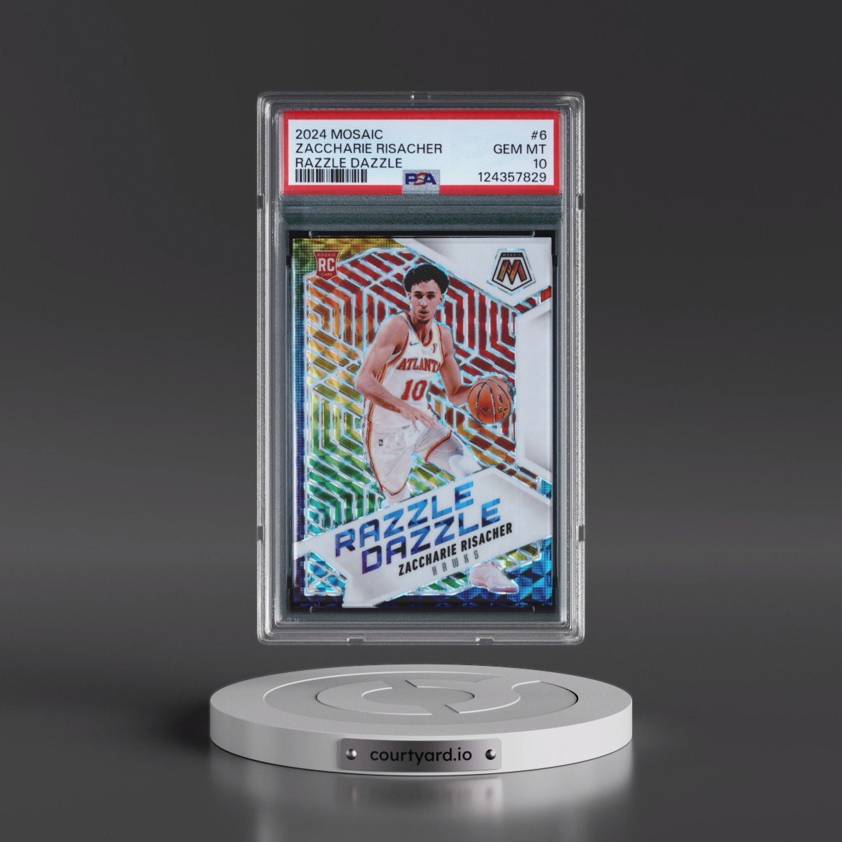 2024 Panini Mosaic Razzle Dazzle Zaccharie Risacher #6 PSA 10