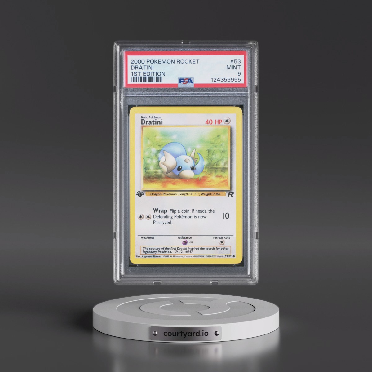 2000 Pokémon Rocket #53 Dratini - 1st Edition (PSA 9 MINT)
