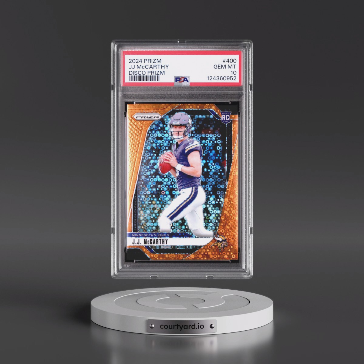 2024 Panini Prizm #400 JJ McCarthy - Disco Prizm (PSA 10 GEM MINT)
